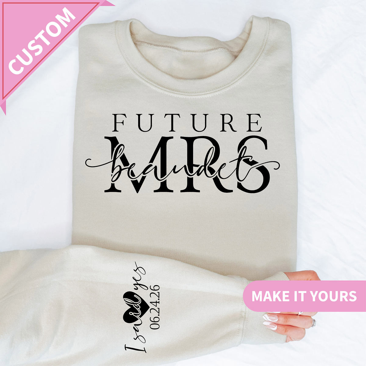 Personalisierter Future Mrs Braut Geschenk Sweatshirt