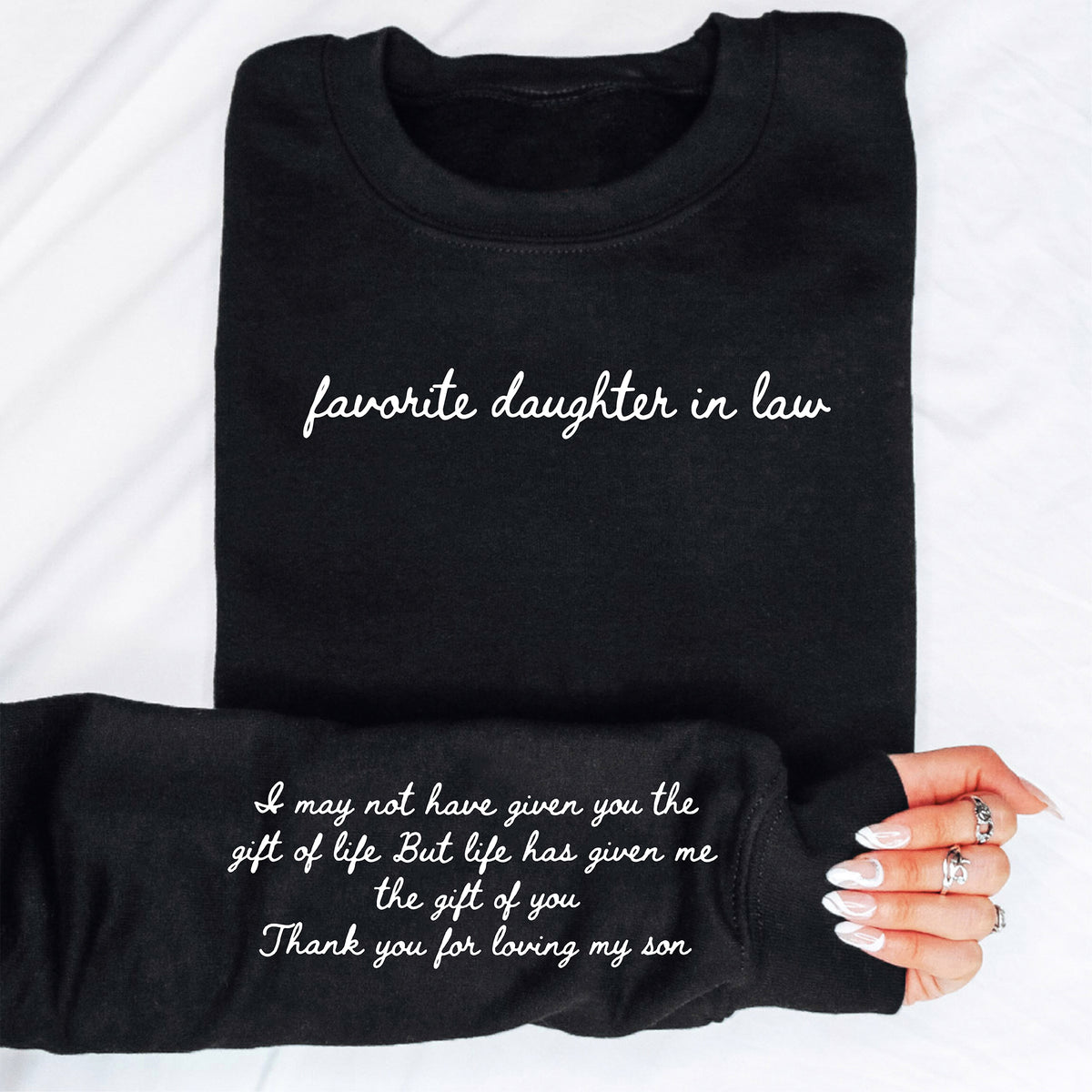 "Favorite Daughter-In-Law" – Sarcastic In-Law Humor Cozy Sweatshirt