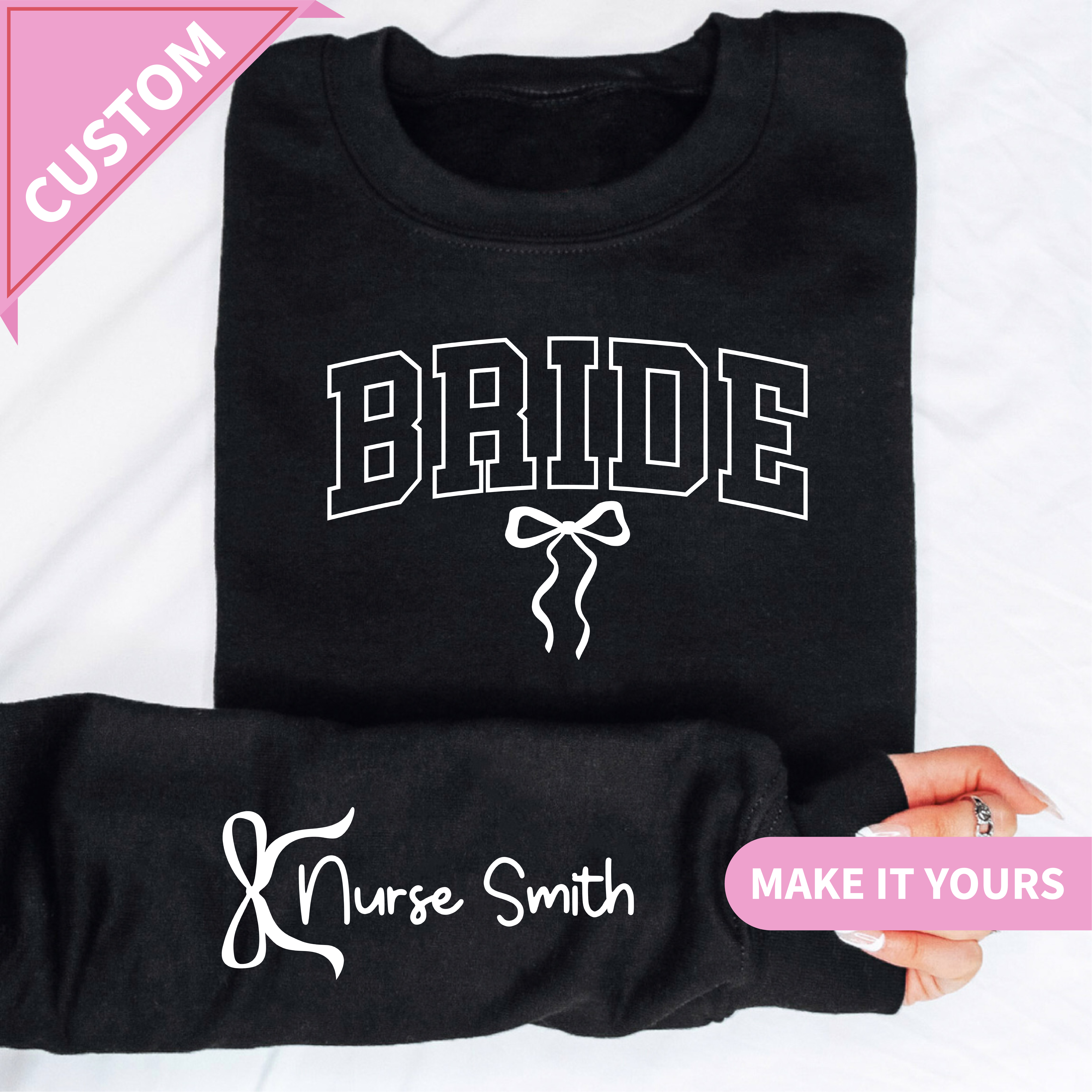 Personalized Future Mrs Sweatshirt With Custom Name On Sleeve