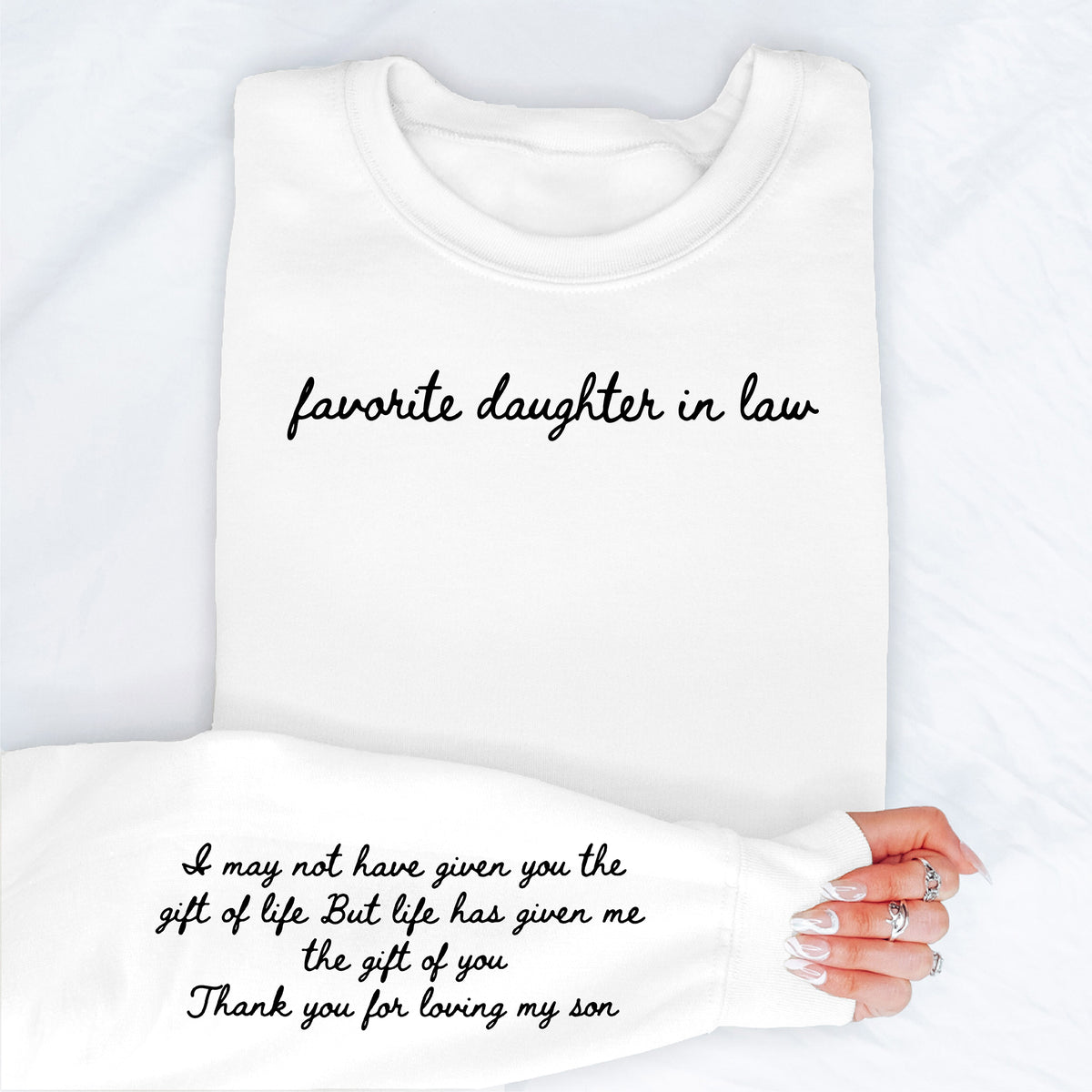 "Favorite Daughter-In-Law" – Sarcastic In-Law Humor Cozy Sweatshirt