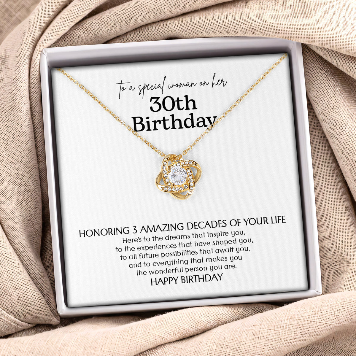 30th Birthday Keepsake Love Knot Necklace Milestone Gift For Her