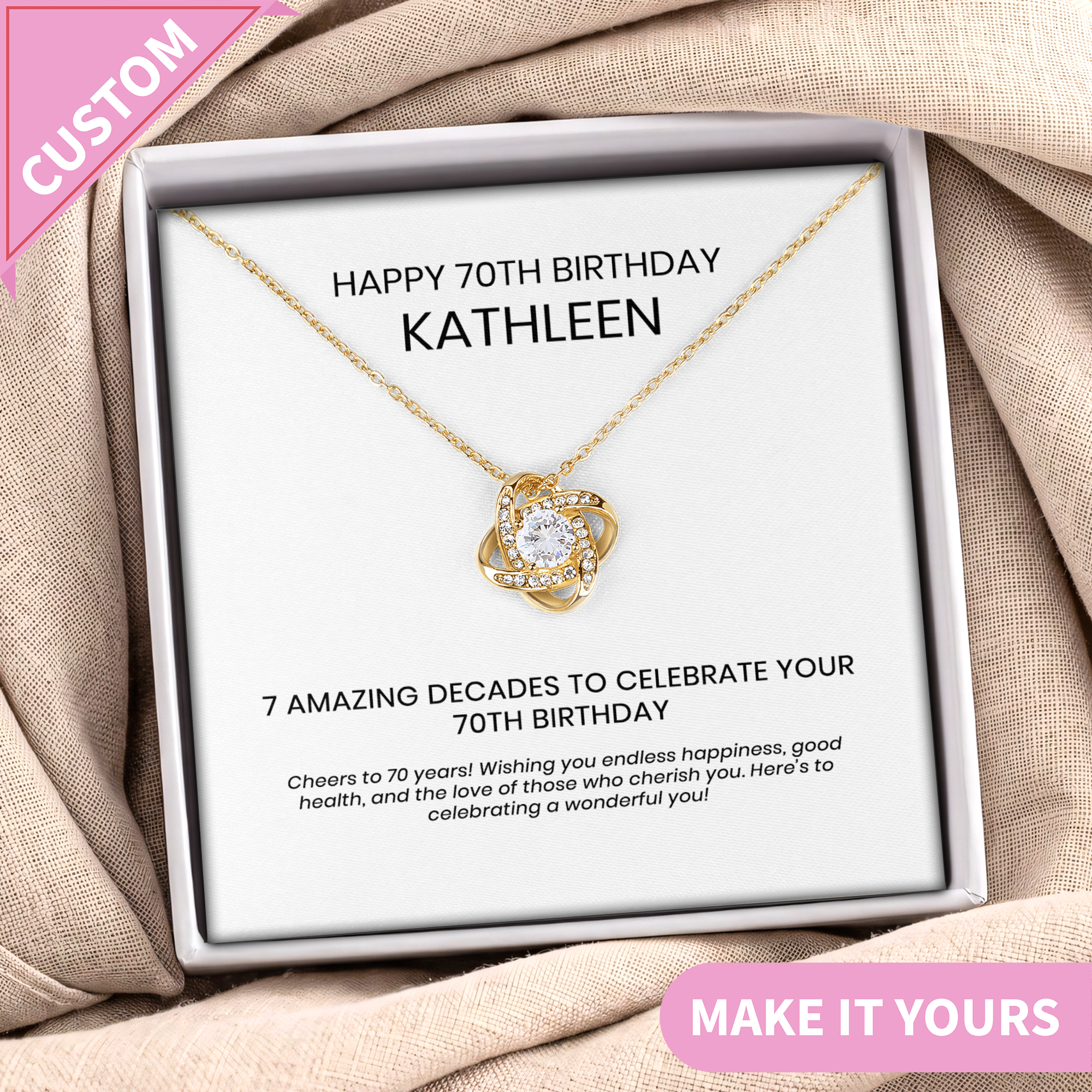 Personalized 70th Birthday Jewelry