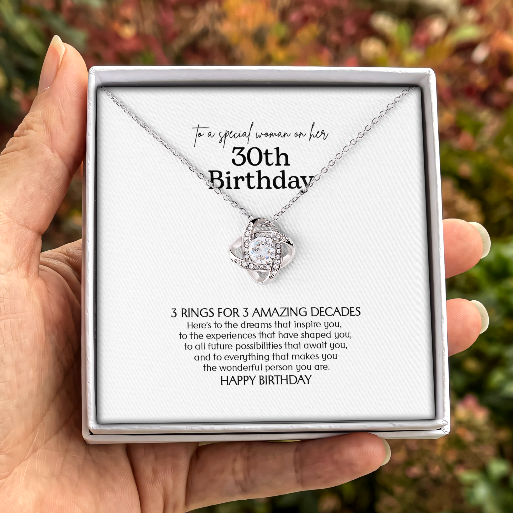 To A Special Woman On Her 30th Birthday Jewelry