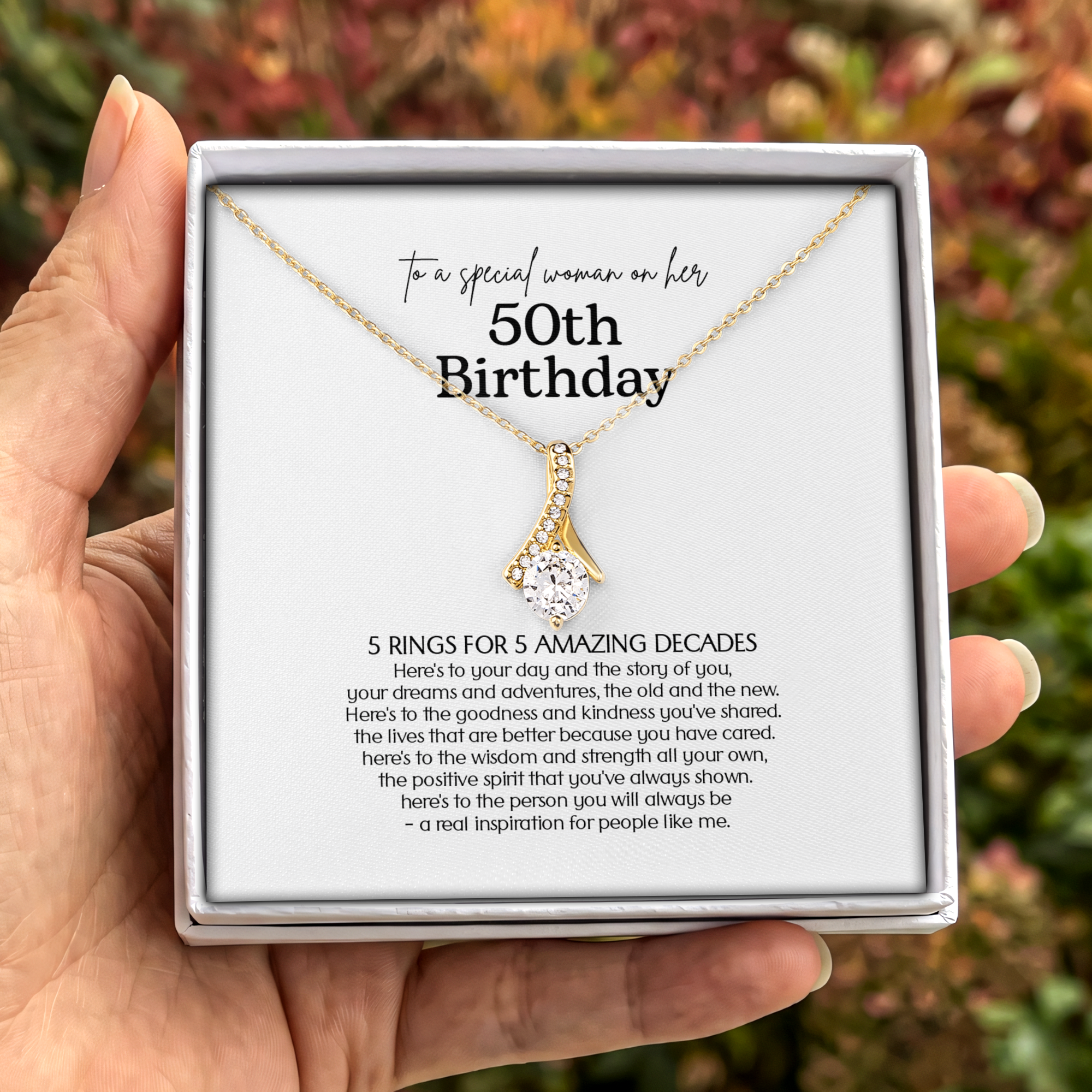To A Special Woman On Her 50th Birthday Jewelry