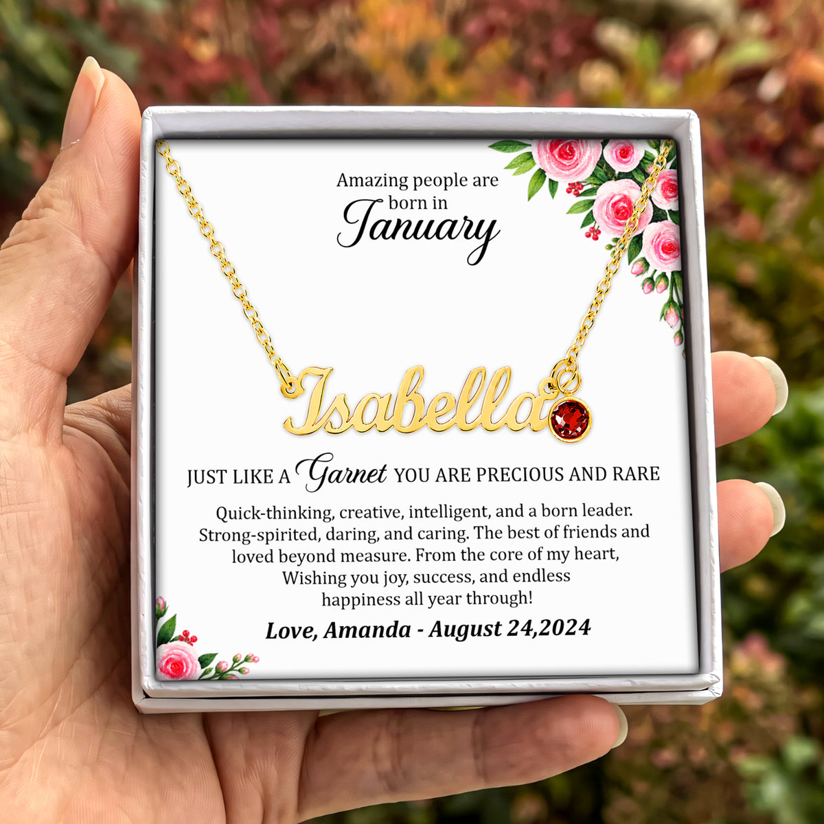 Personalized Name And Birthstone Necklace