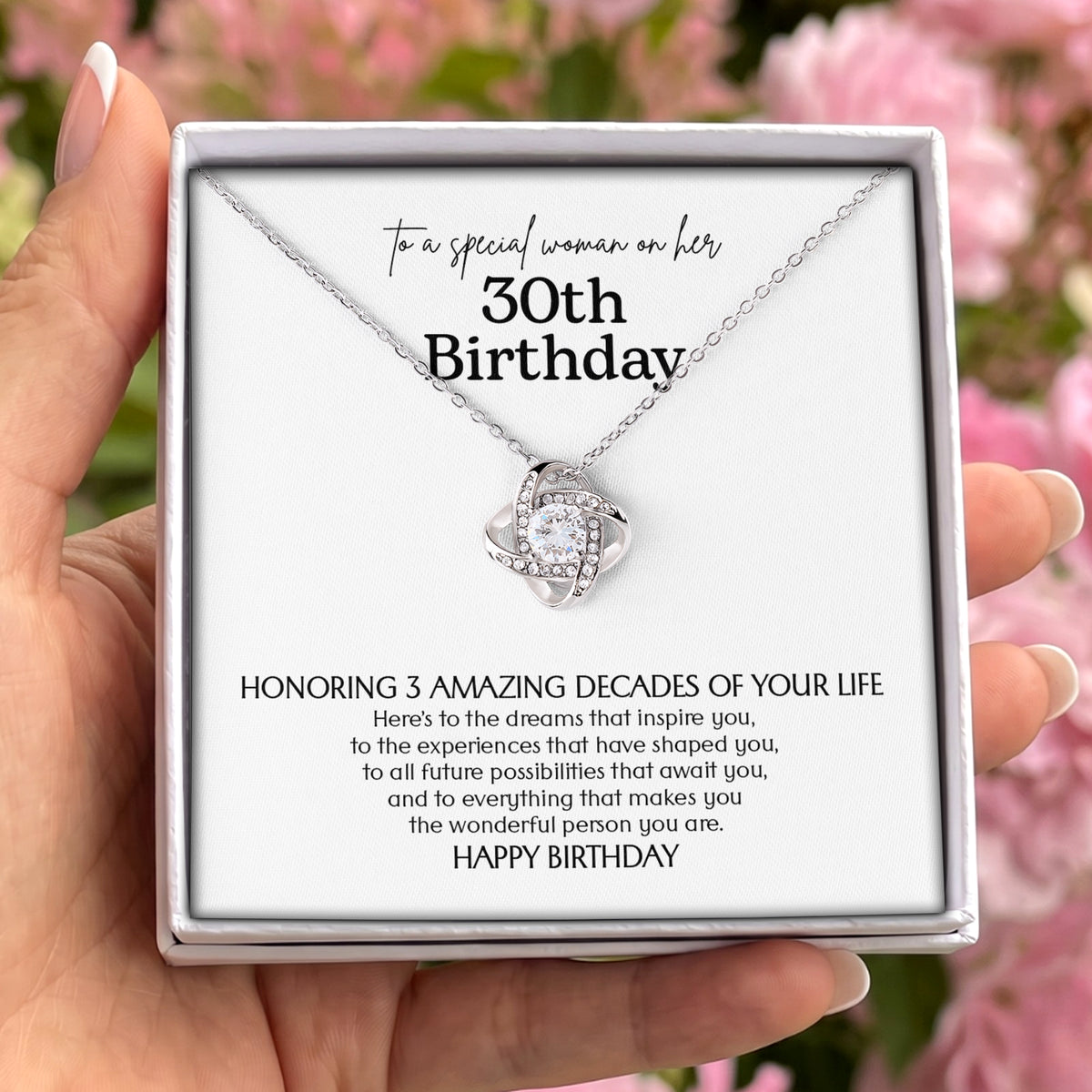 30th Birthday Keepsake Love Knot Necklace Milestone Gift For Her