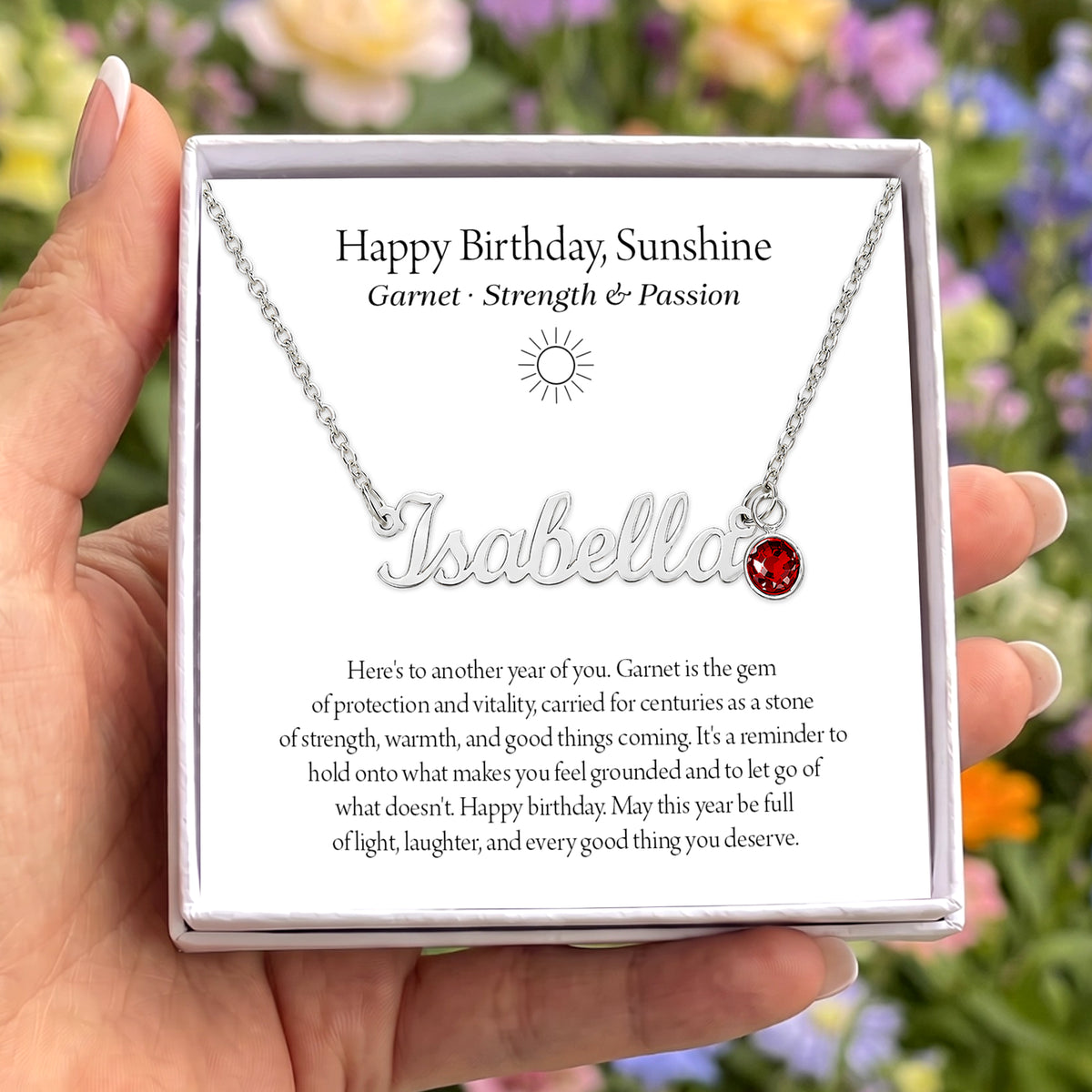 Personalisierter Schmuck mit Geburtsstein und Namen
