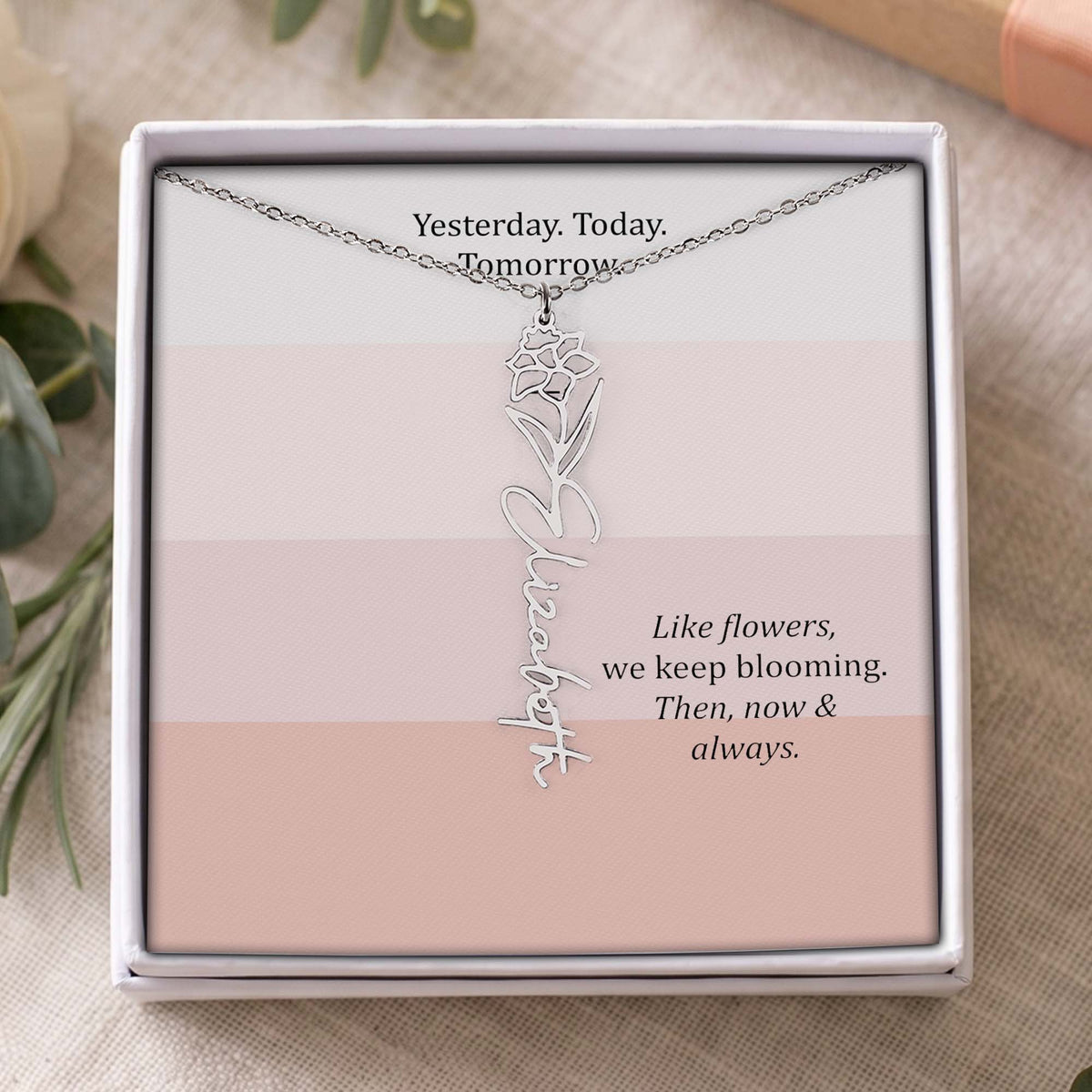 Collar personalizado con colgante de loto de empoderamiento - Joyería inspiradora "Still I Rise"