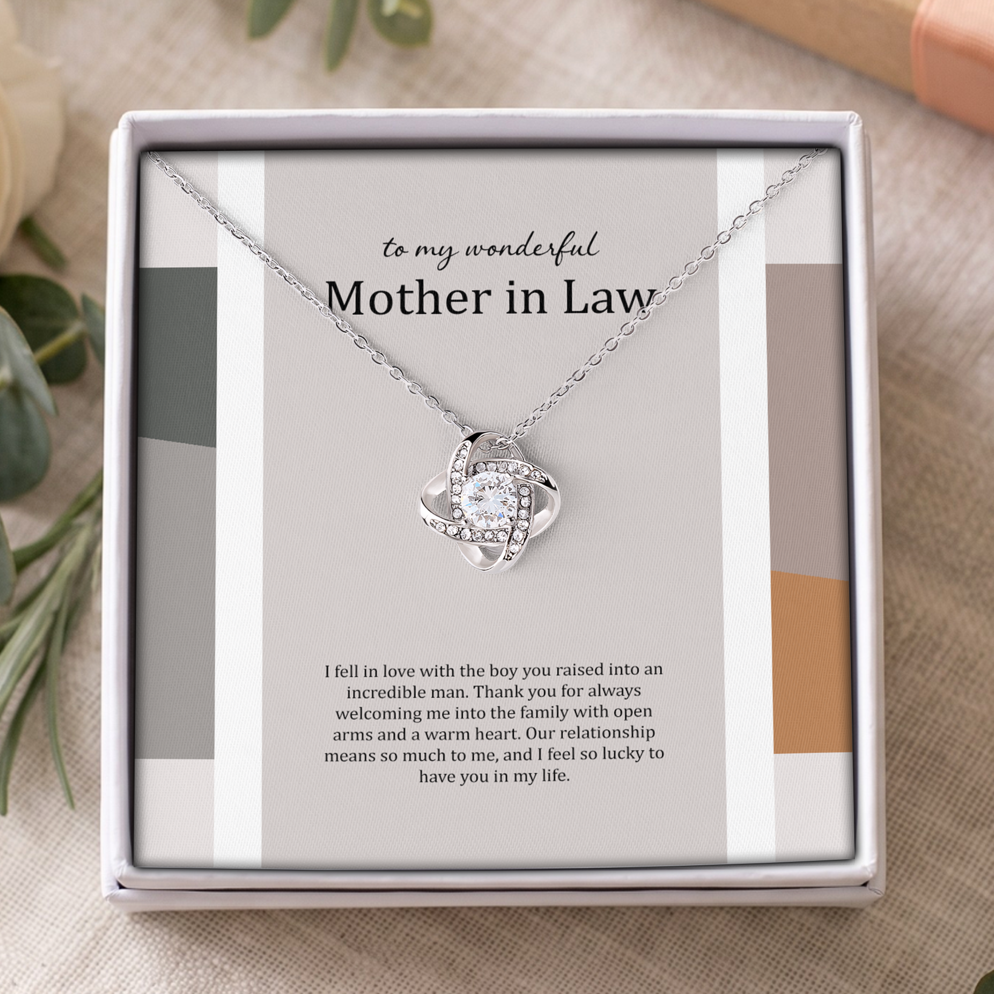 To My Wonderful Mother In Law Jewelry