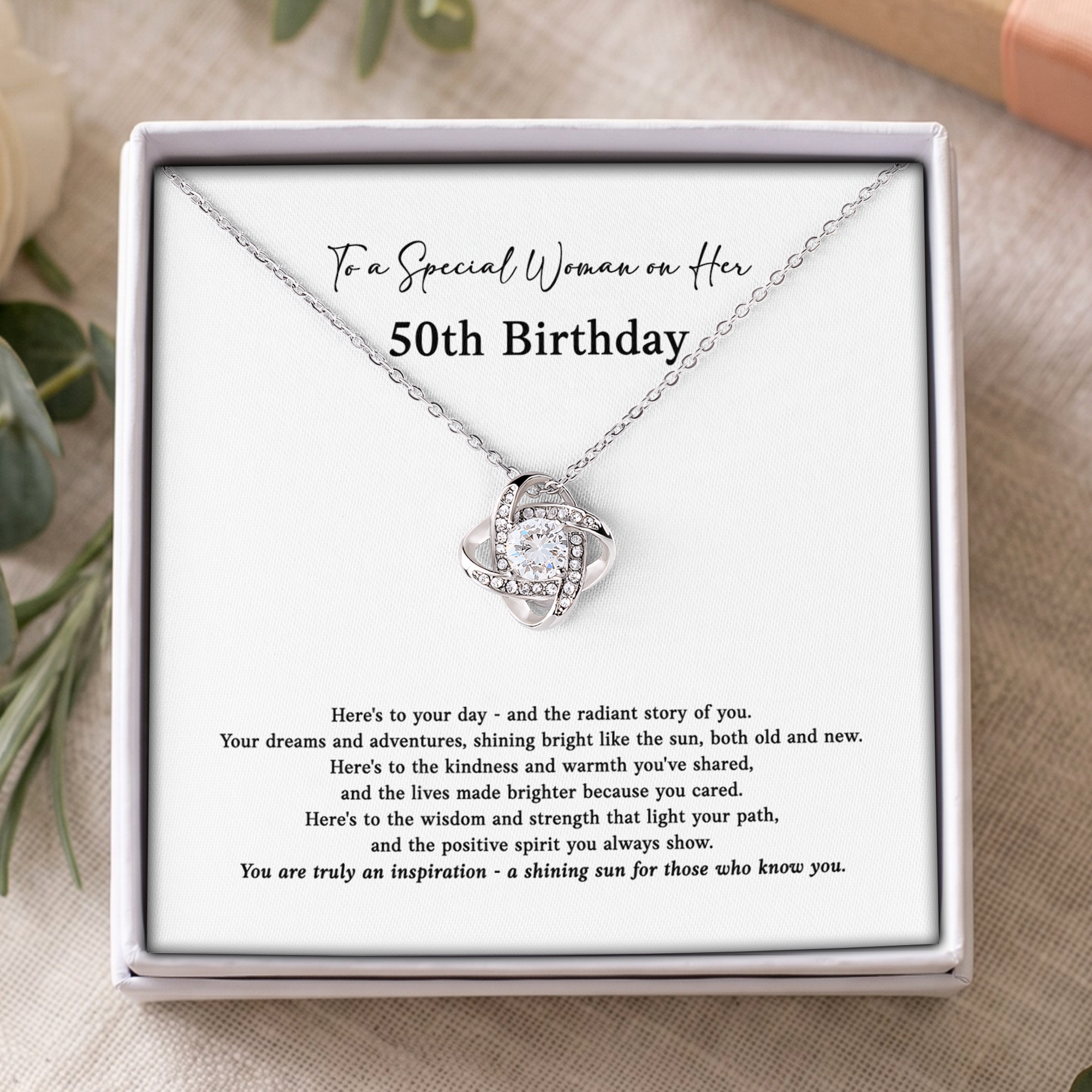 To A Special Woman On Her 50th Birthday Jewelry