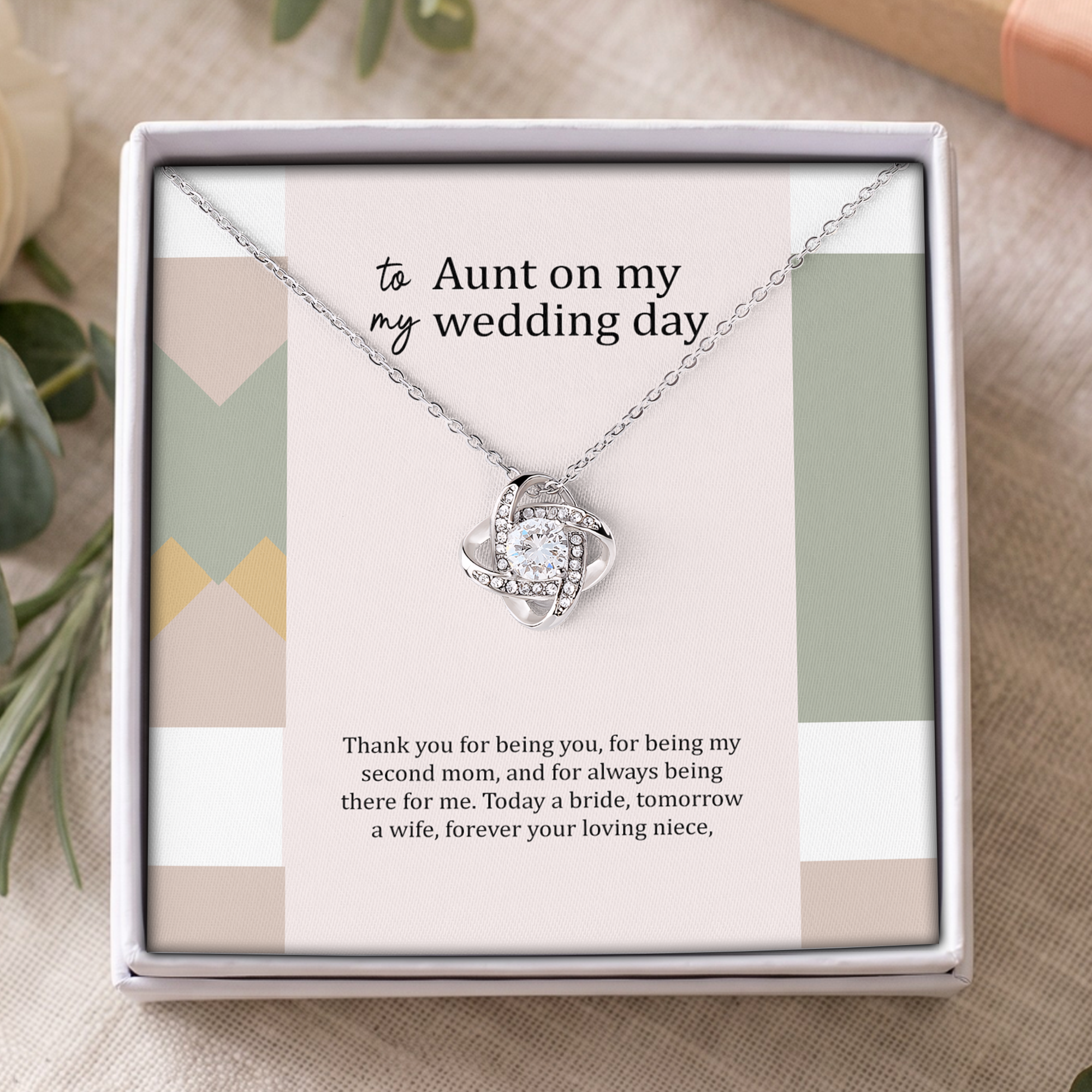 To My Aunt On My Wedding Day Jewelry