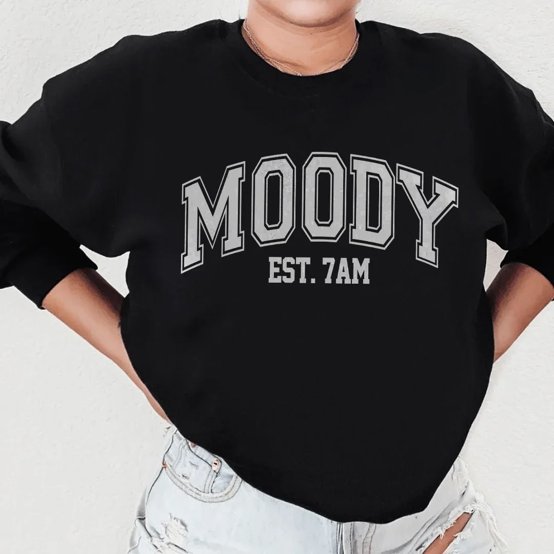 Moody Est. 7am Sweatshirt Black / S Peachy Sunday T-Shirt