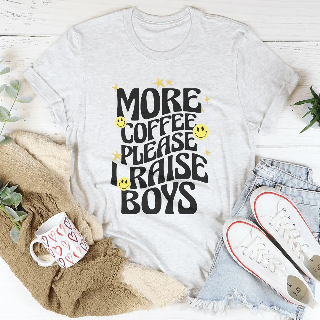 More Coffee Please I Raise Boys Tee Ash / S Peachy Sunday T-Shirt