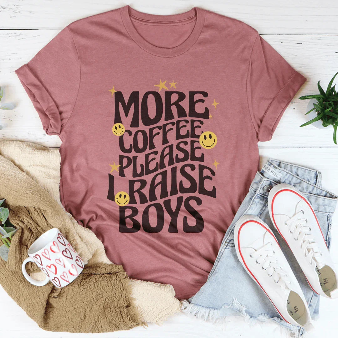 More Coffee Please I Raise Boys Tee Mauve / S Peachy Sunday T-Shirt