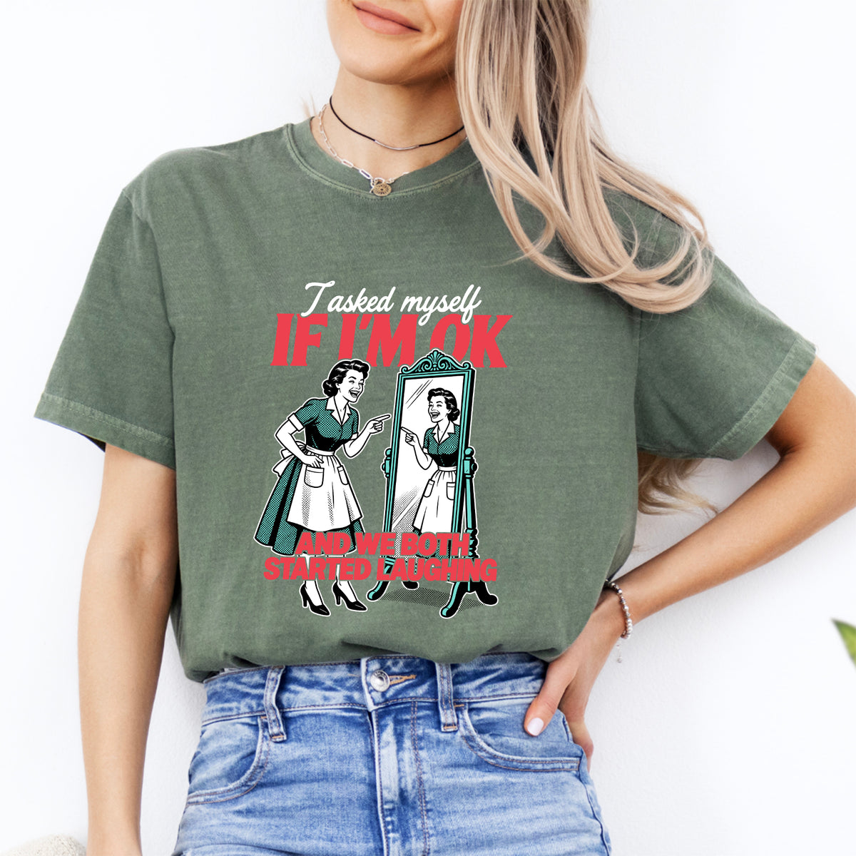 Lustiges Mental-Health-T-Shirt „Ich habe mich gefragt, ob es mir gut geht“
