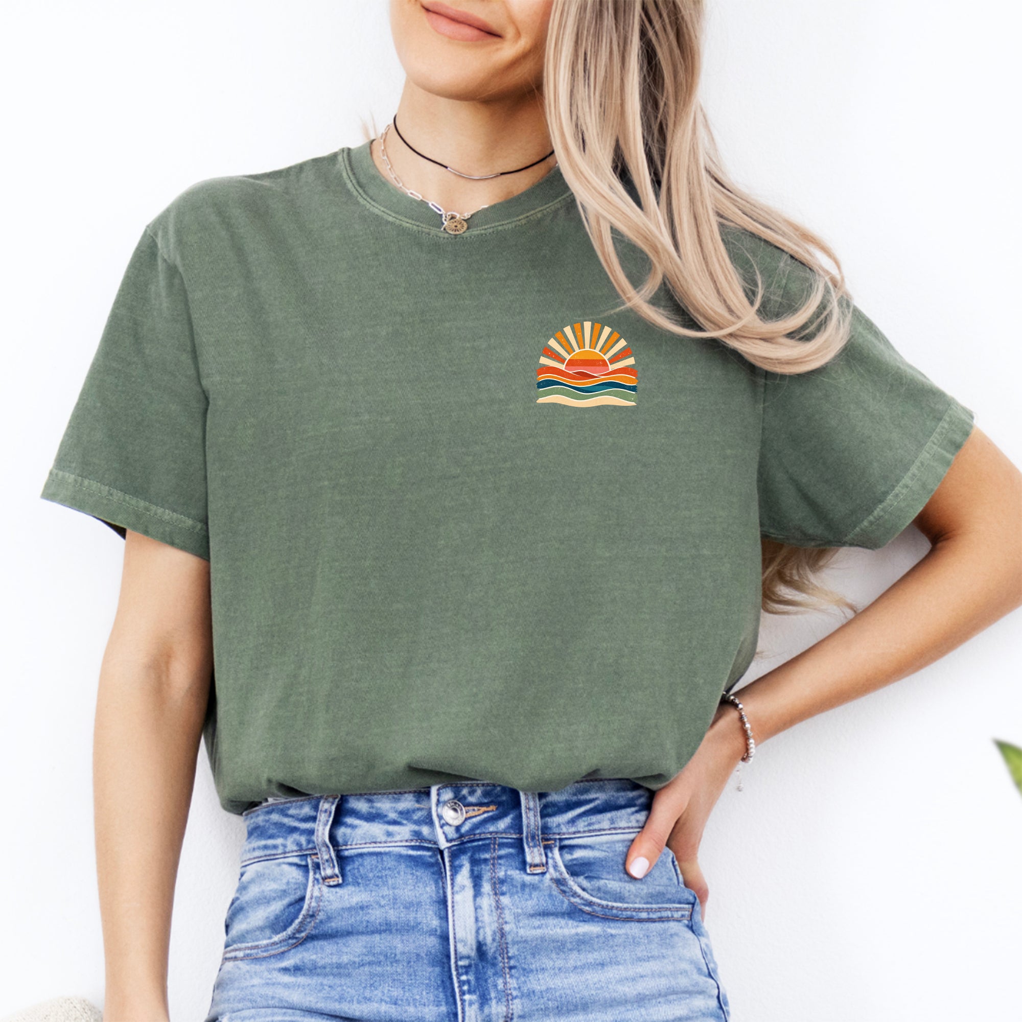 T-shirt d’été rétro « Ocean Sun »
