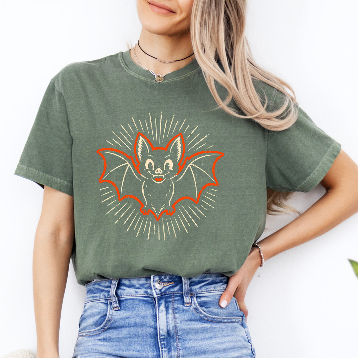 Retro-Fledermaus-T-Shirt