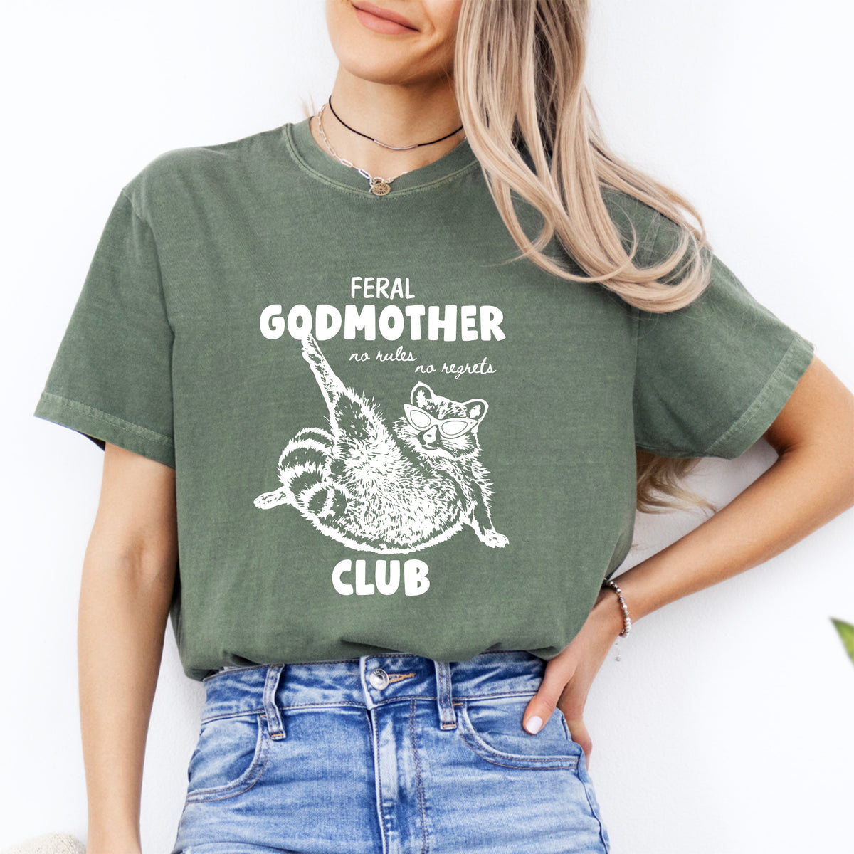 "Club de las madrinas de hadas salvajes" – Divertida camiseta gráfica de mapache