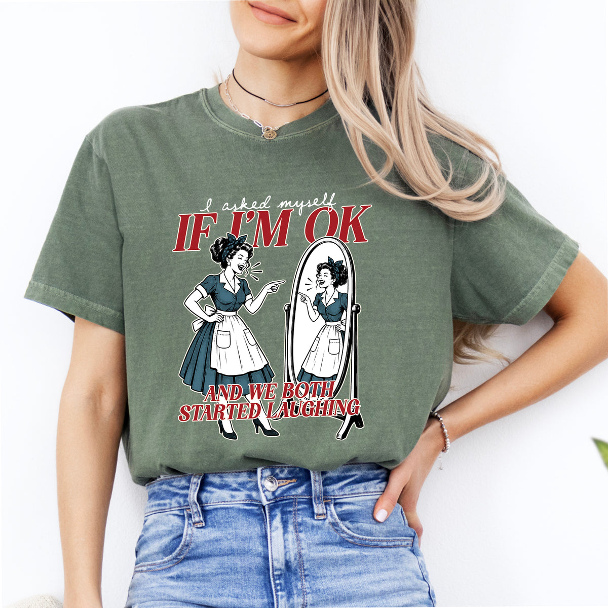 Lustiges Mental-Health-T-Shirt „Ich habe mich gefragt, ob es mir gut geht“