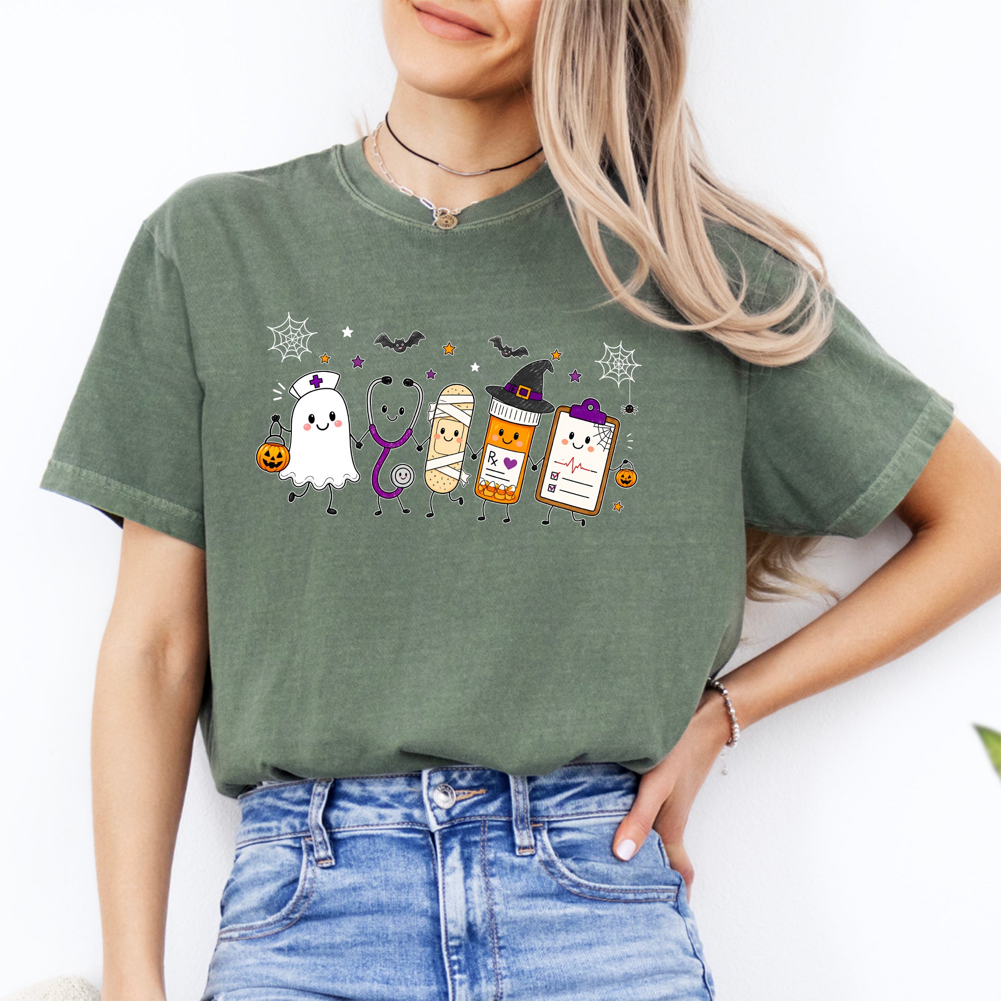 Halloween Nursing Doodle Tee