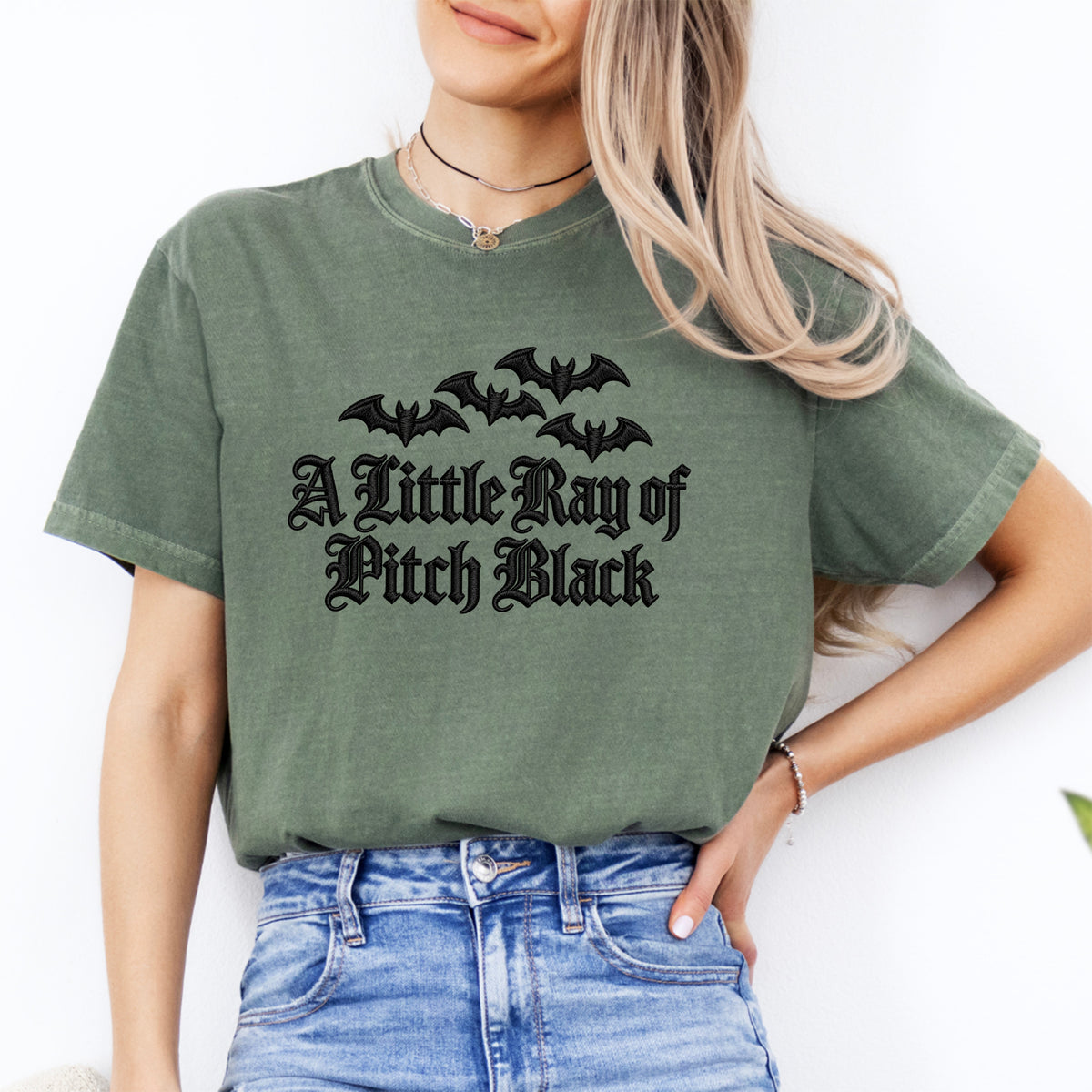 "A Little Ray of Pitch Black" – Gothic Bats Graphic Tee