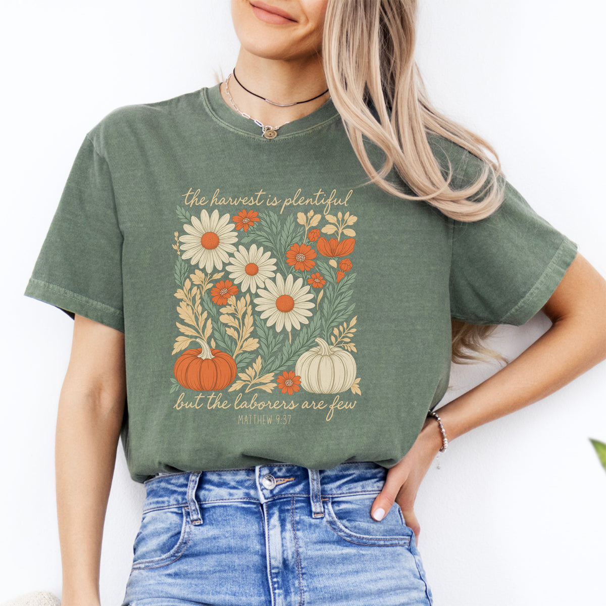 The Harvest Is Plentiful Christian Harvest Graphic Tee