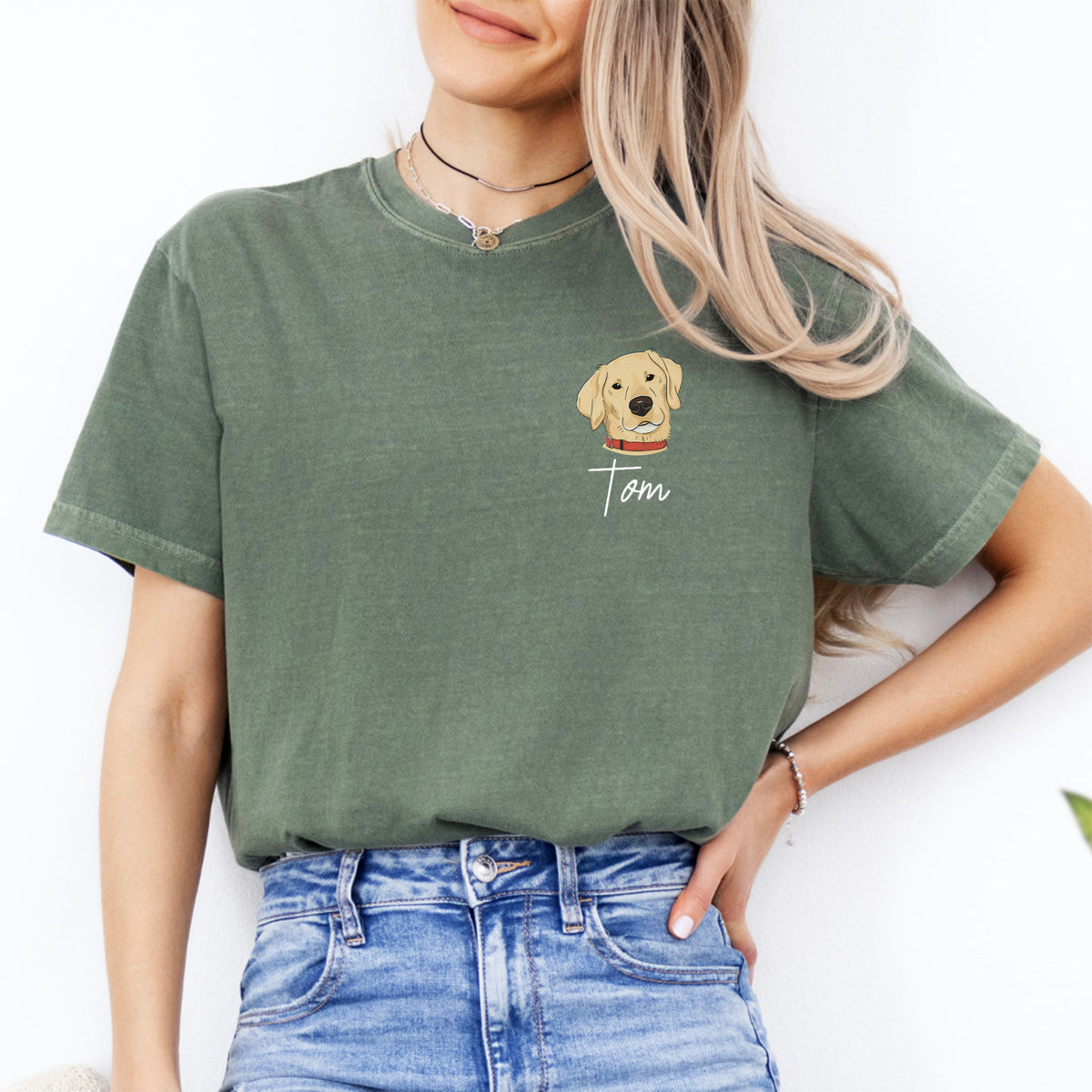 T-Shirt mit personalisiertem Haustierfoto und Namen