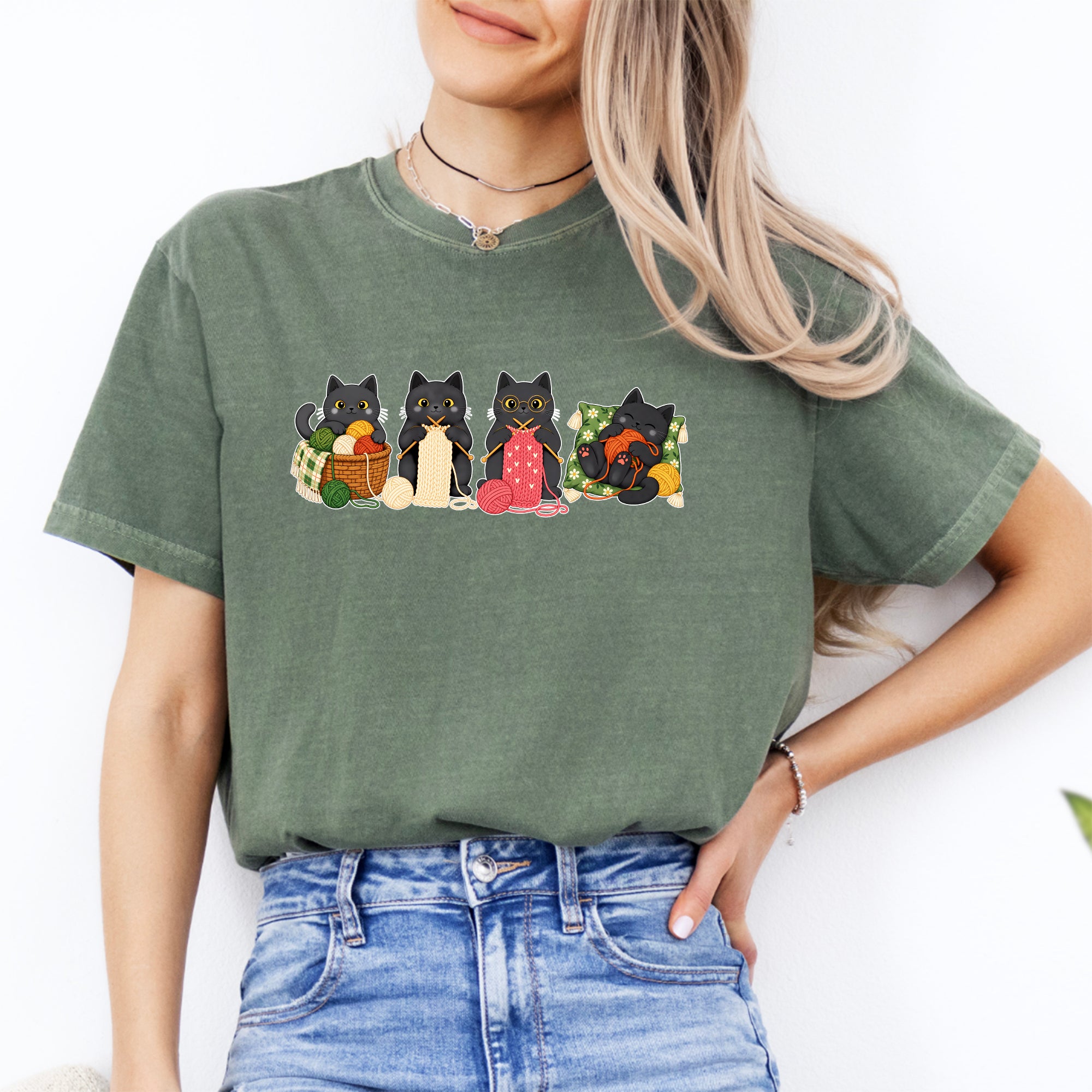 Black Cats Knitting Tee