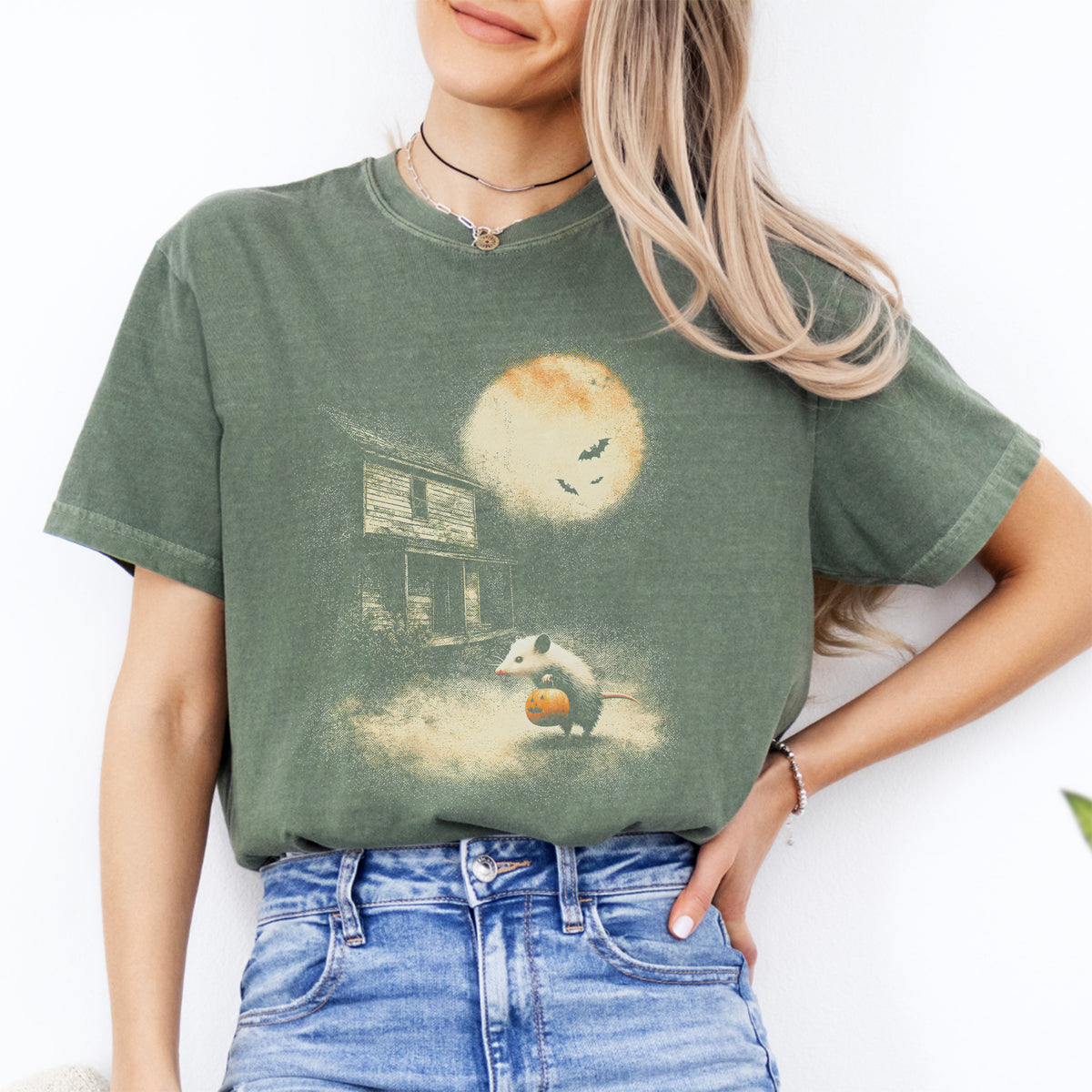 T-shirt opossum vintage d'Halloween