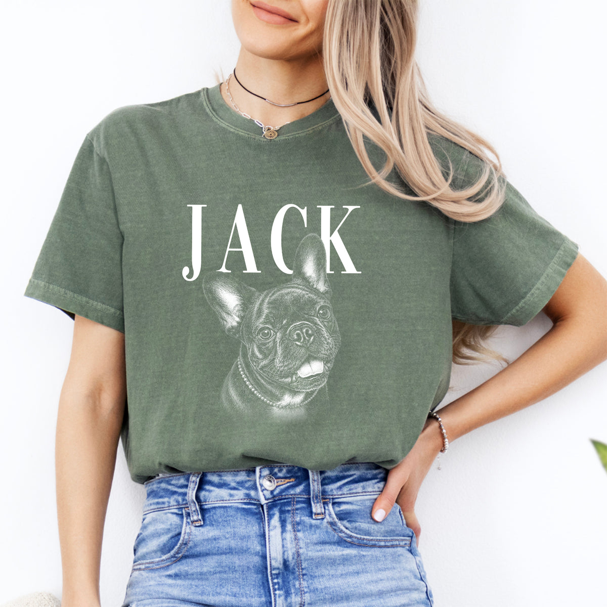 Camiseta gráfica personalizada de retrato de mascota estilo boceto - Camiseta personalizada de mascota