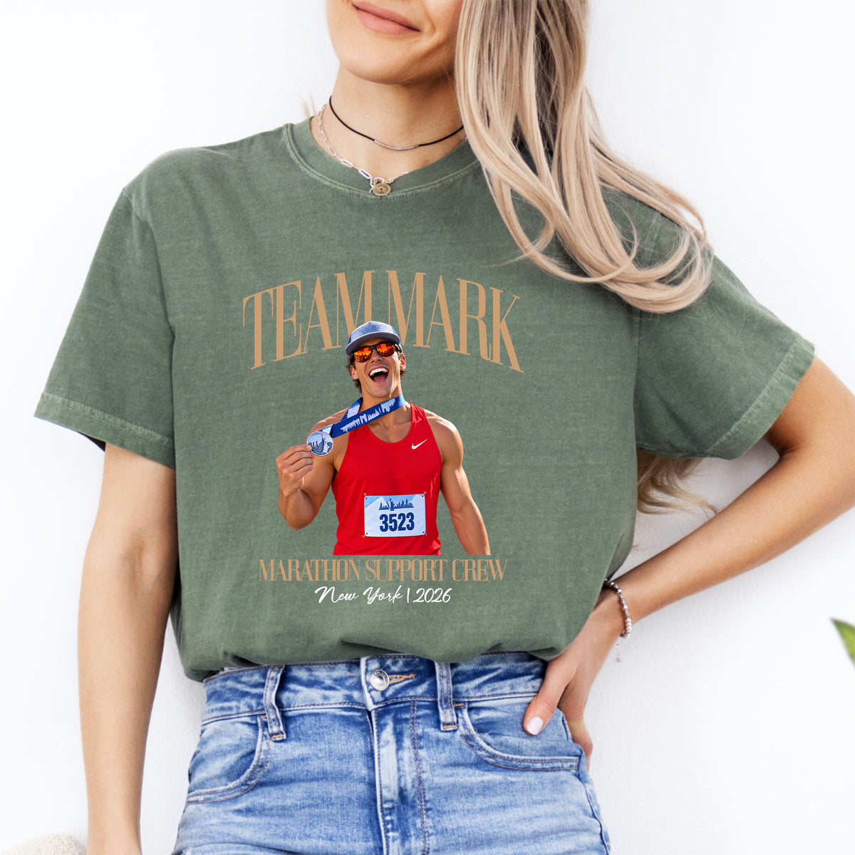 Personalized Marathon Support Crew Tee