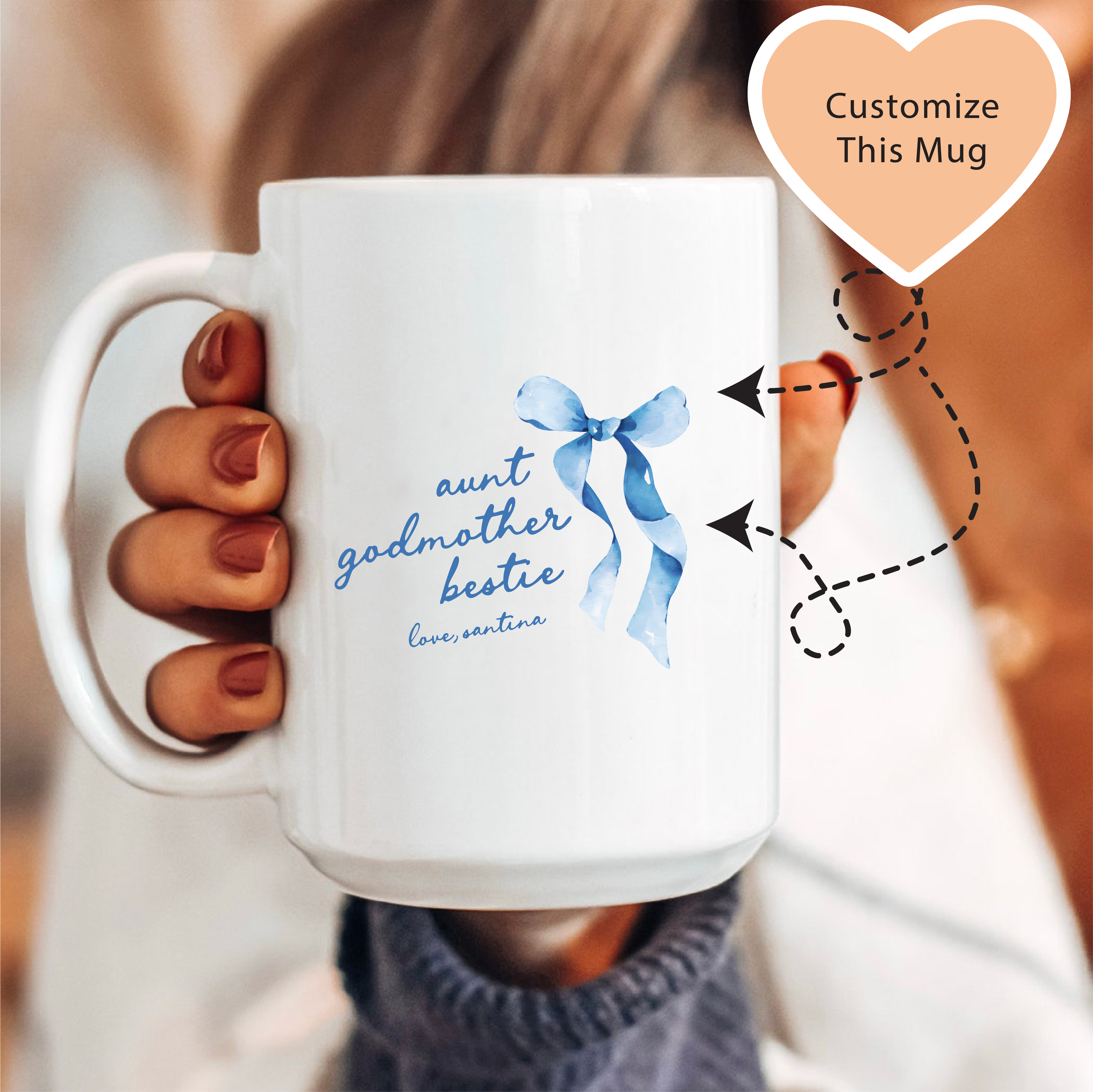 Aunt Godmother Bestie Bow Mug