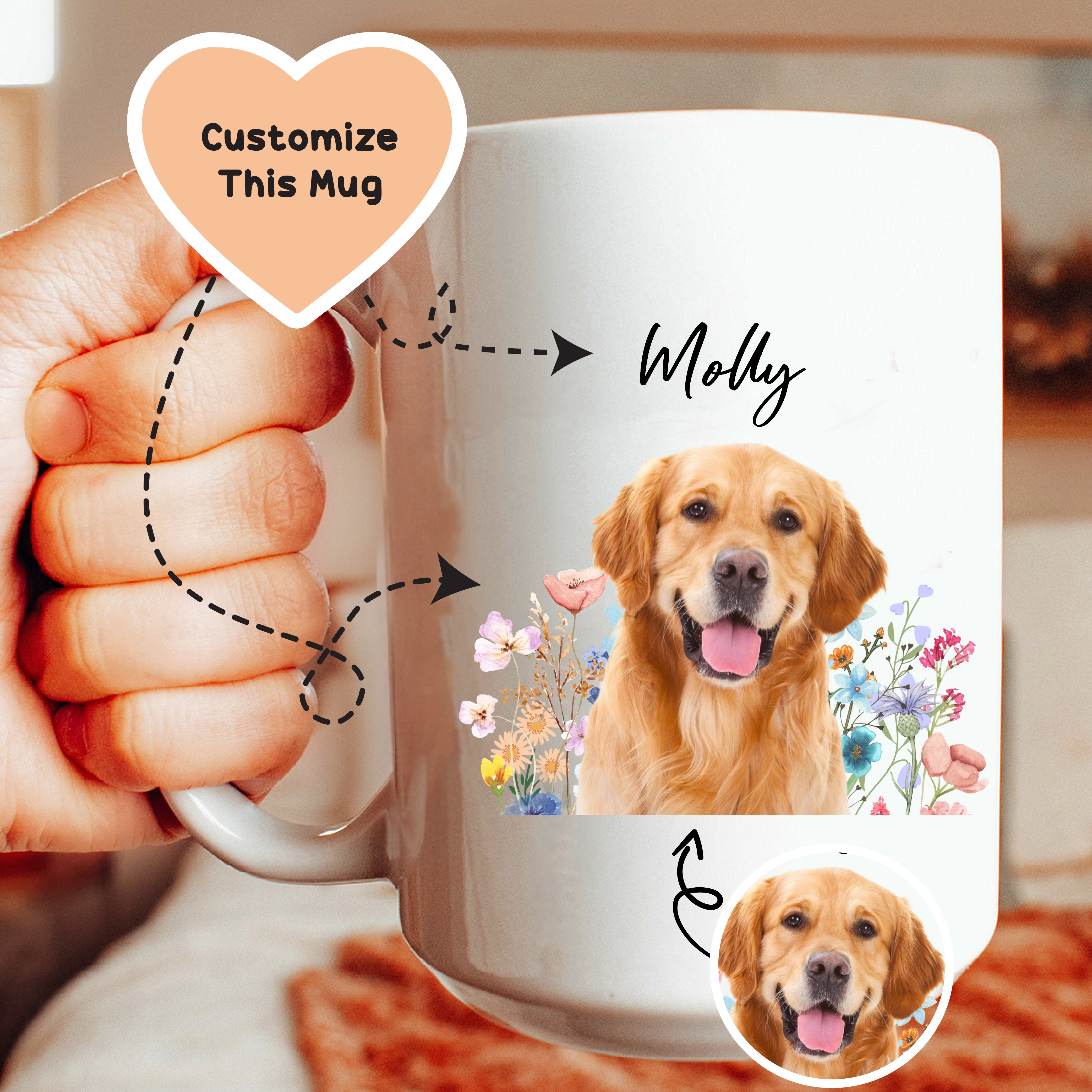 Custom Pet Photo Dog Lover Gift Mug