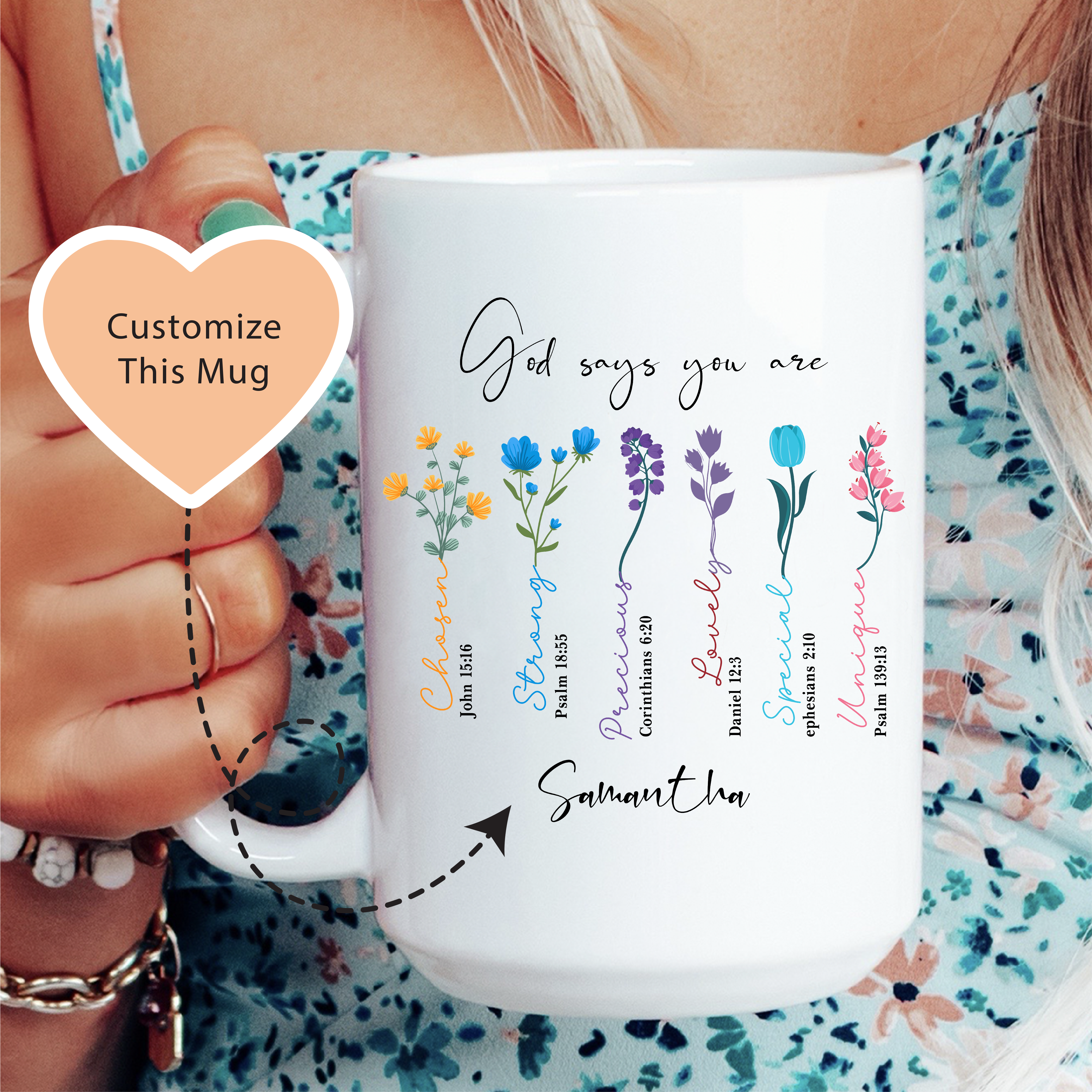 Taza personalizada Dios Dice Que Eres