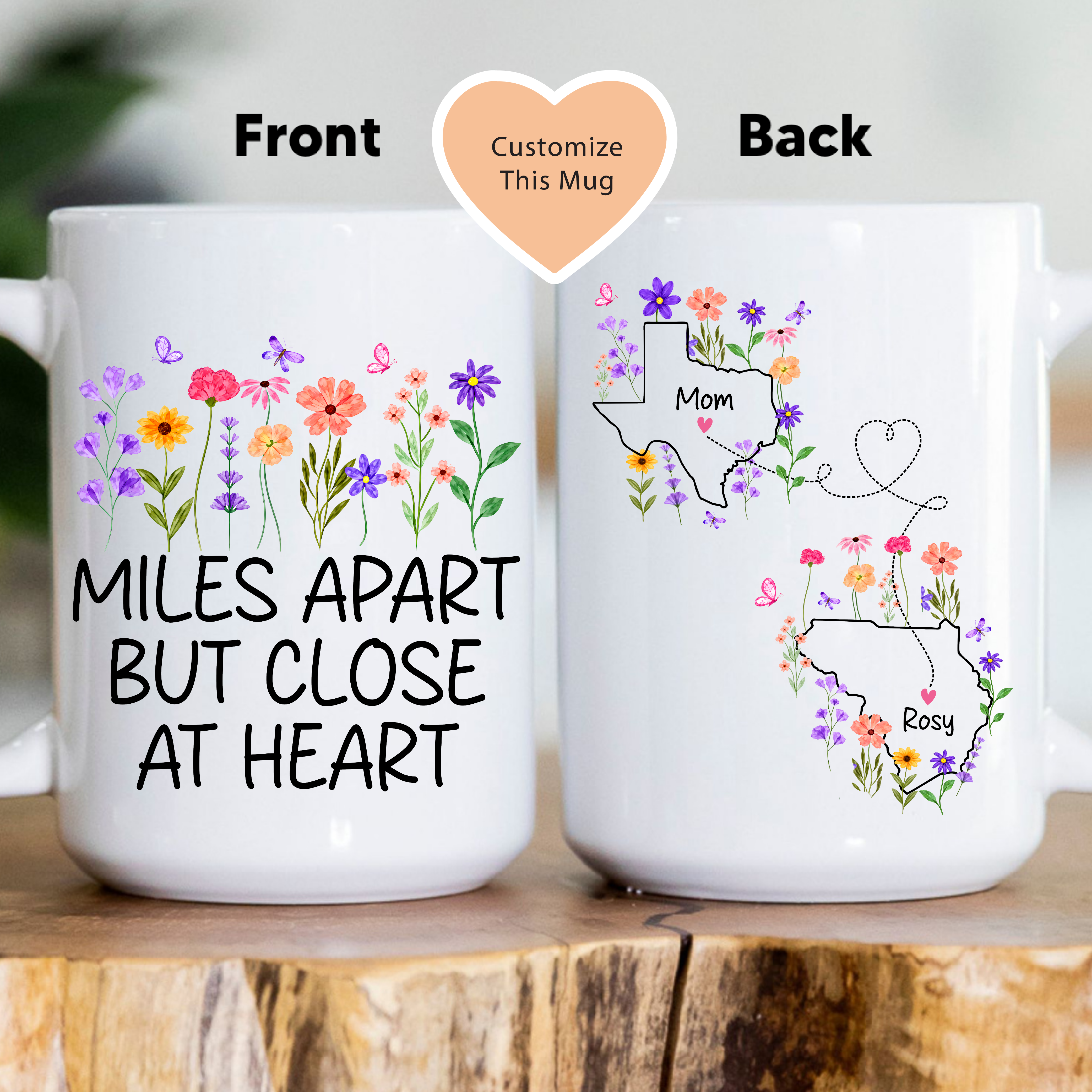 Personalized Floral State Mug