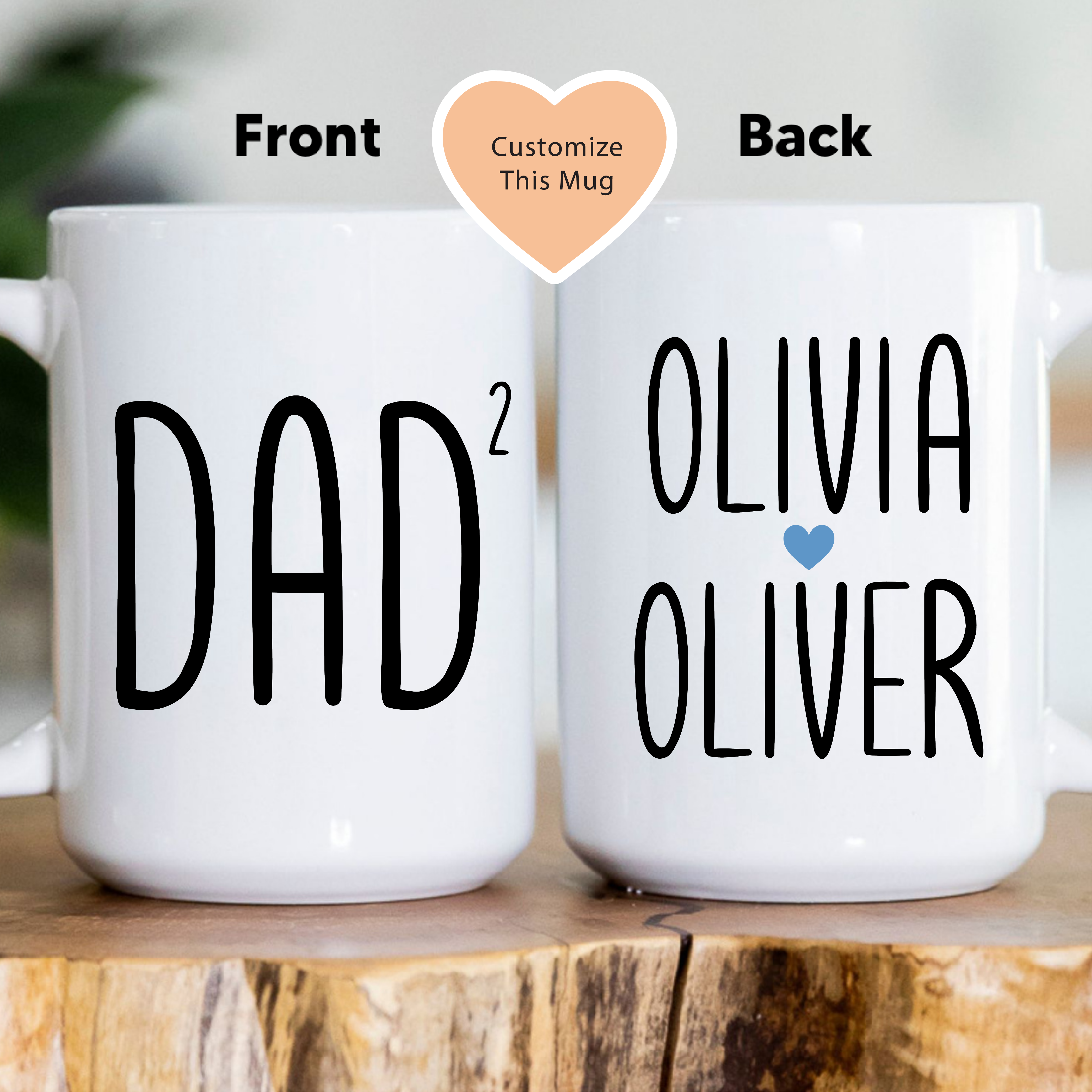 Personalized Dad Of 2 Mug