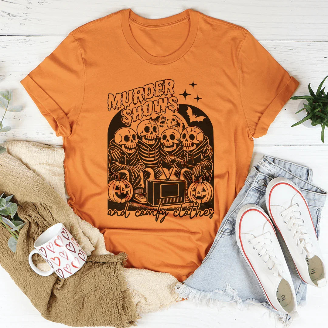 Murder Shows and Comfy Clothes Tee Heather Orange / S Peachy Sunday T-Shirt