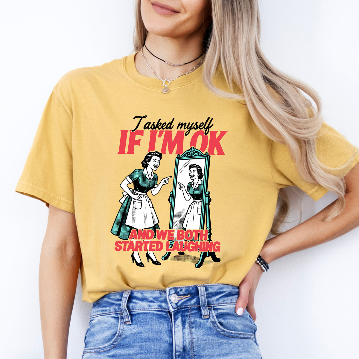 Lustiges Mental-Health-T-Shirt „Ich habe mich gefragt, ob es mir gut geht“