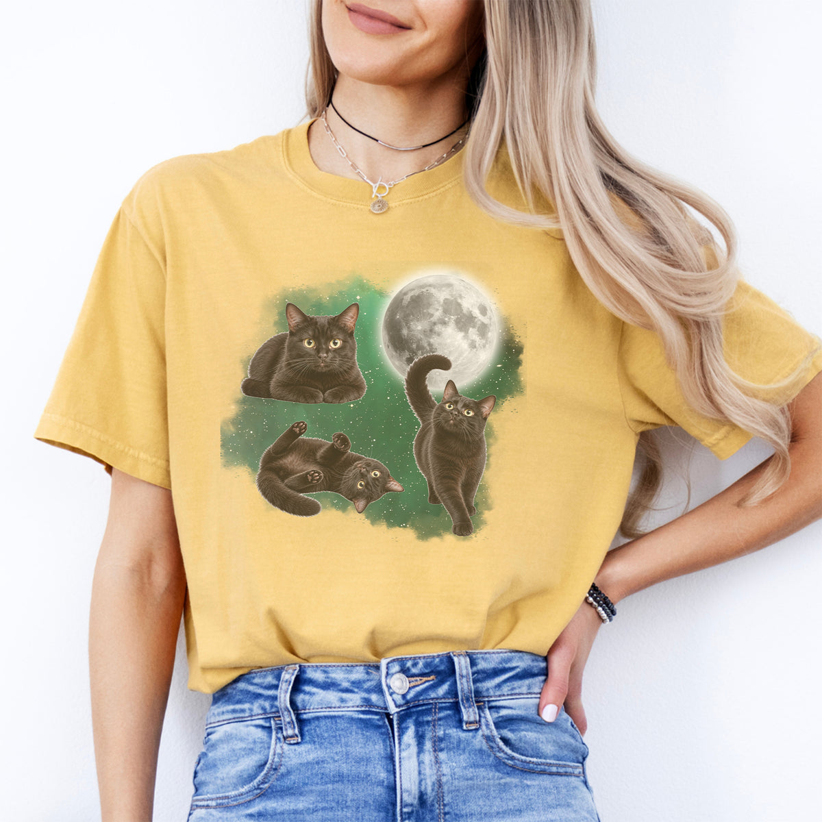 Personalisierbares T-Shirt mit heulendem Haustier zum Mond