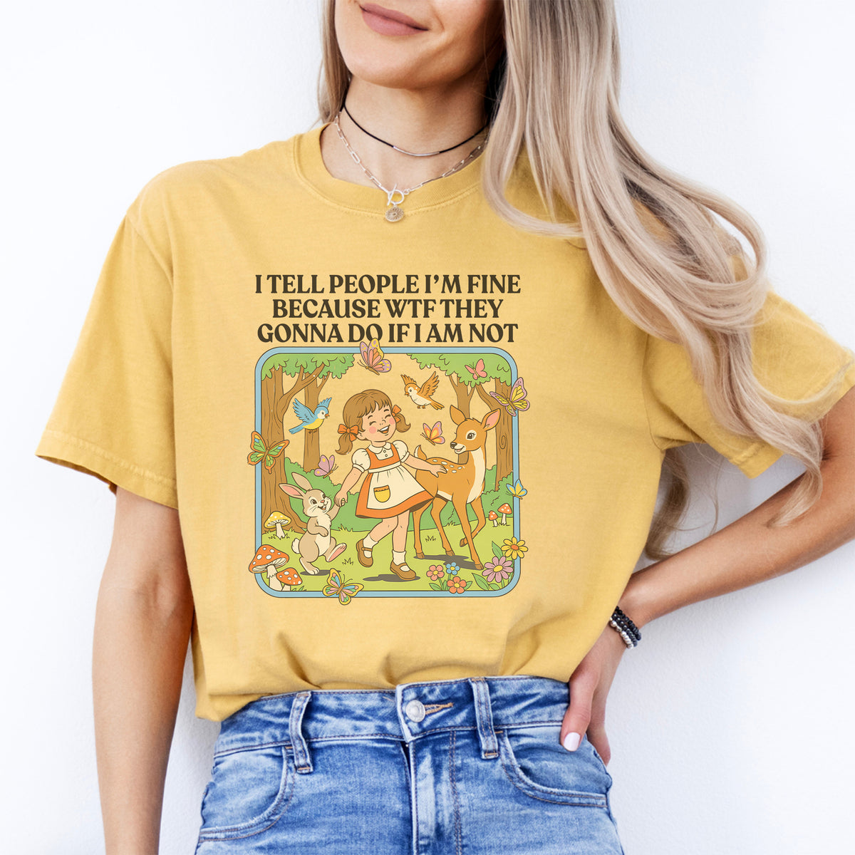 "I Tell People I'm Fine" – Relatable Sarcasm Casual Shirt