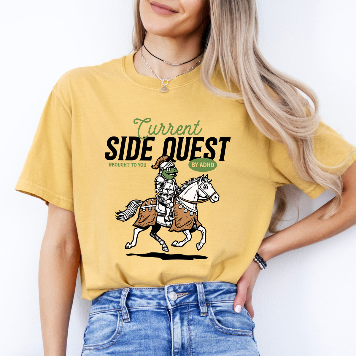 T-shirt humoristique ADHD « Quête secondaire du moment »