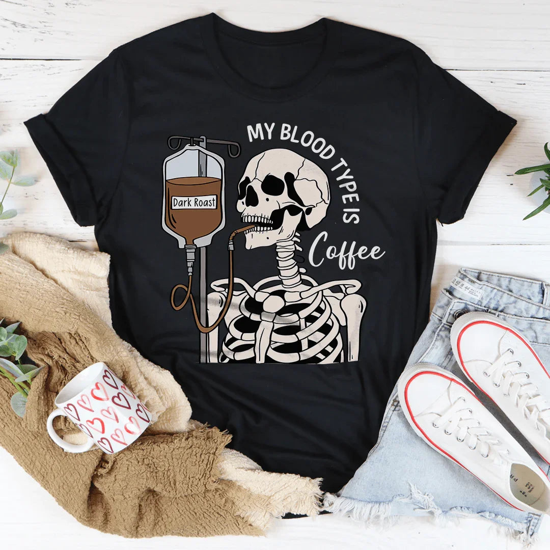 My Blood Type Is Coffee Tee Black Heather / S Peachy Sunday T-Shirt