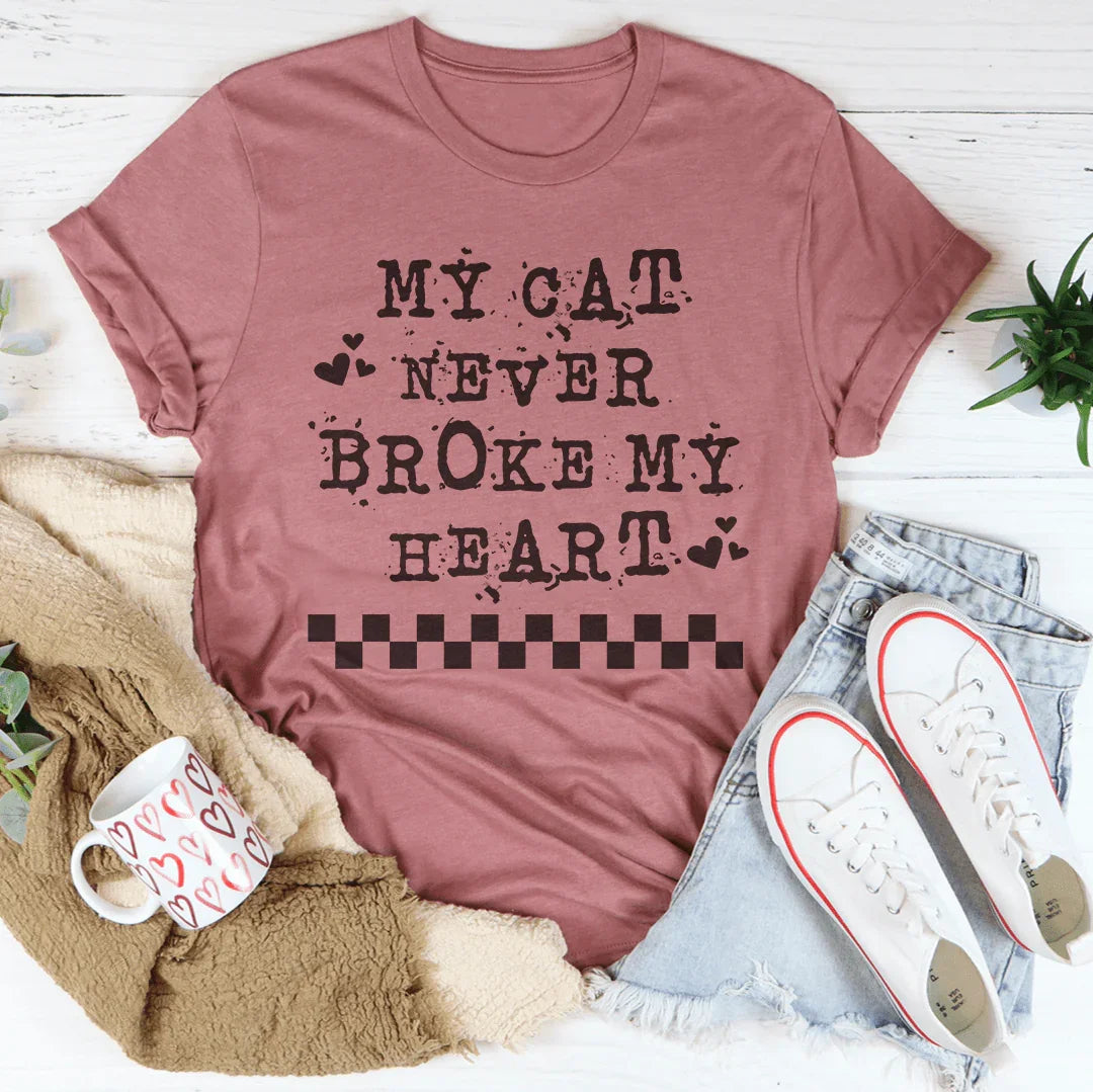 MY Cat Never Broke My Heart Tee Mauve / S Peachy Sunday T-Shirt