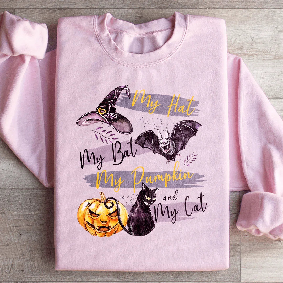My Hat My Bat My Pumpkin And My Cat Sweatshirt Light Pink / S Peachy Sunday T-Shirt