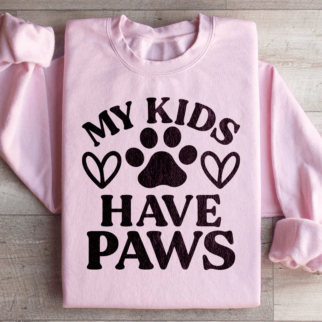 My Kids Have Paws Sweatshirt Light Pink / S Peachy Sunday T-Shirt