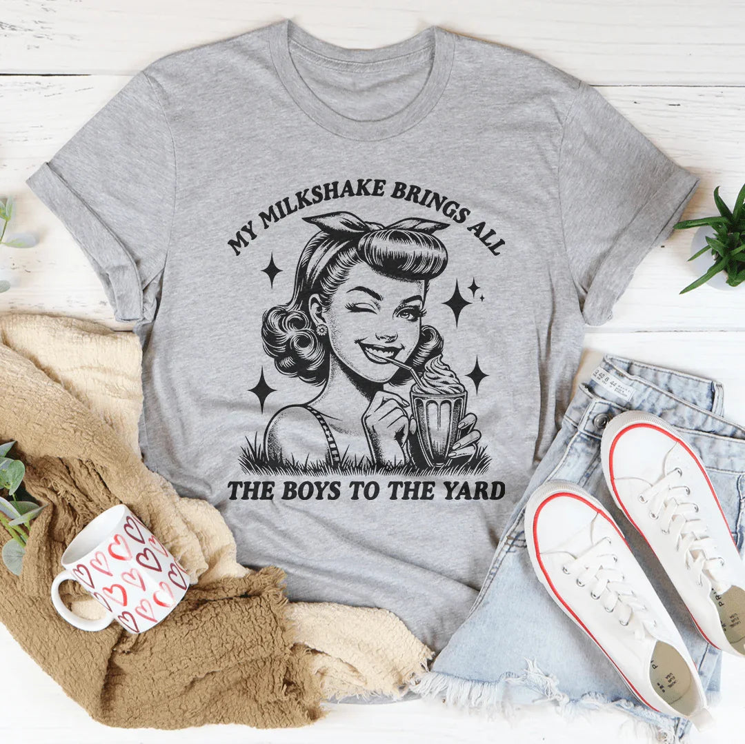My Milkshake Brings All The Boys To The Yard Tee Athletic Heather / S Peachy Sunday T-Shirt