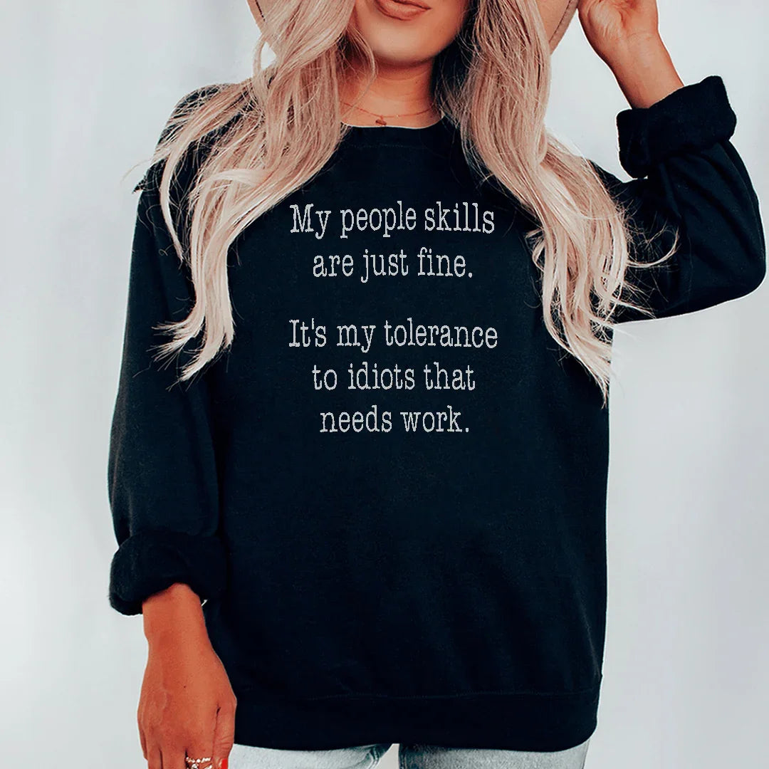 My People Skills Are Just Fine Sweatshirt Black / S Peachy Sunday T-Shirt