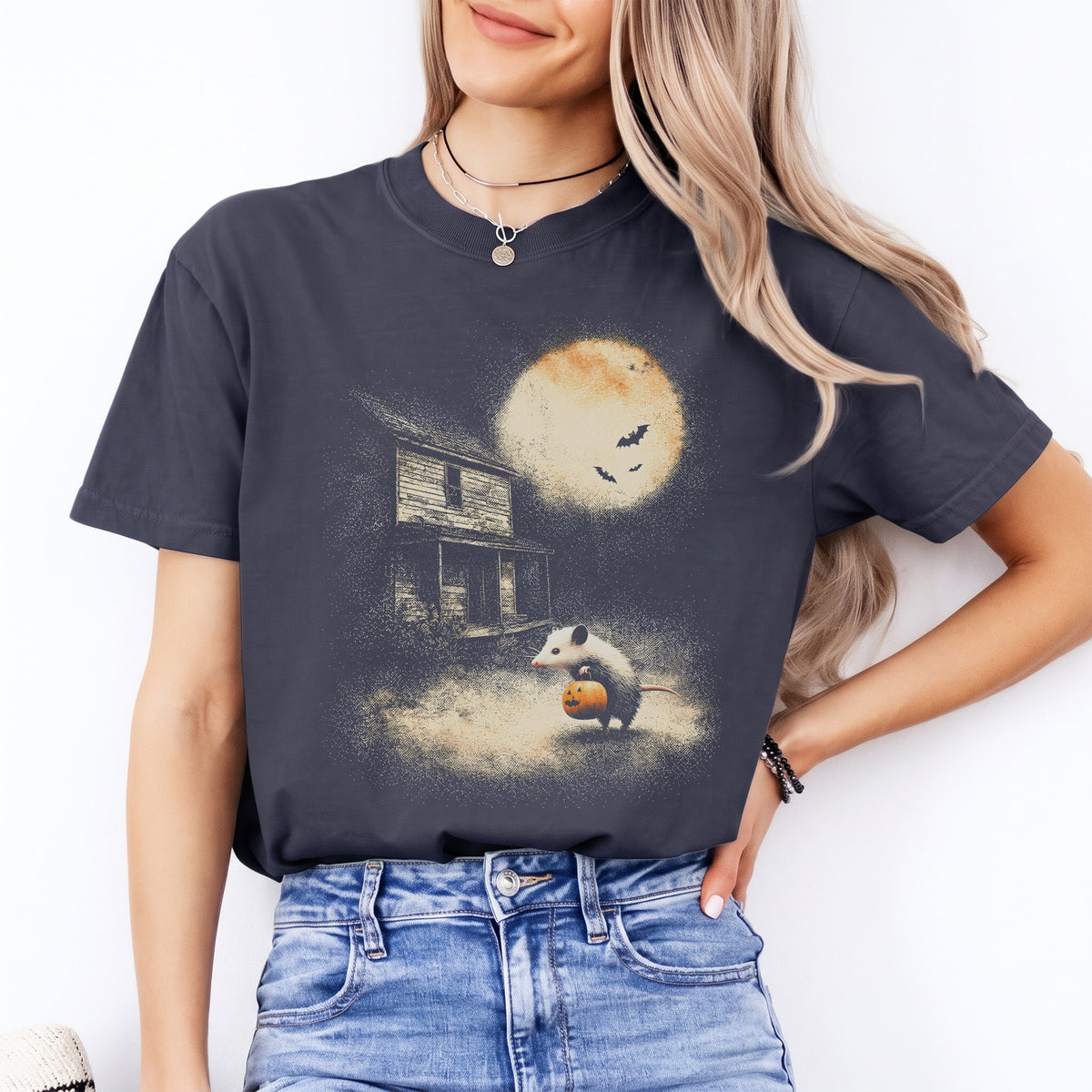 T-shirt opossum vintage d'Halloween