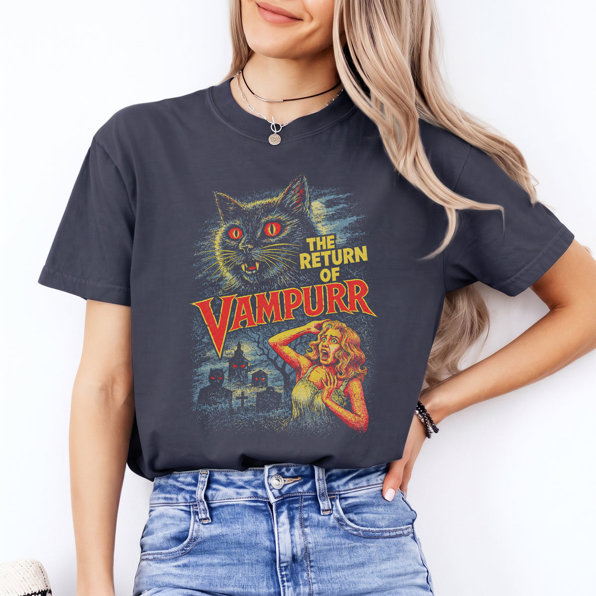 The Return Of Vampurr Halloween Cat Tee