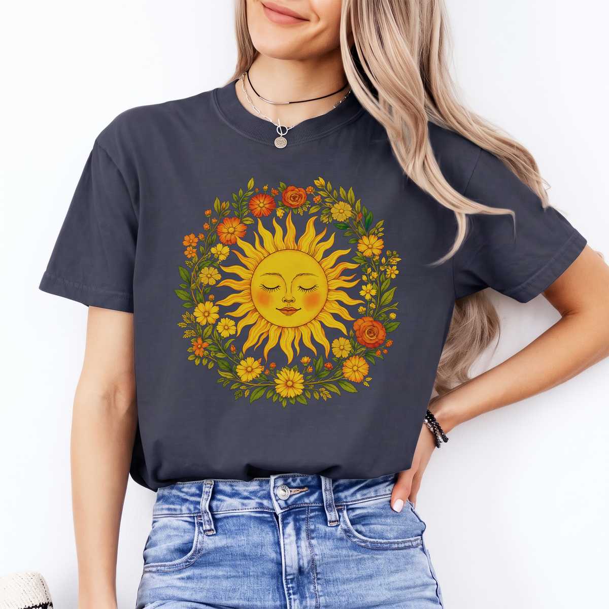 Boho-Spiritual-Sonnen-T-Shirt